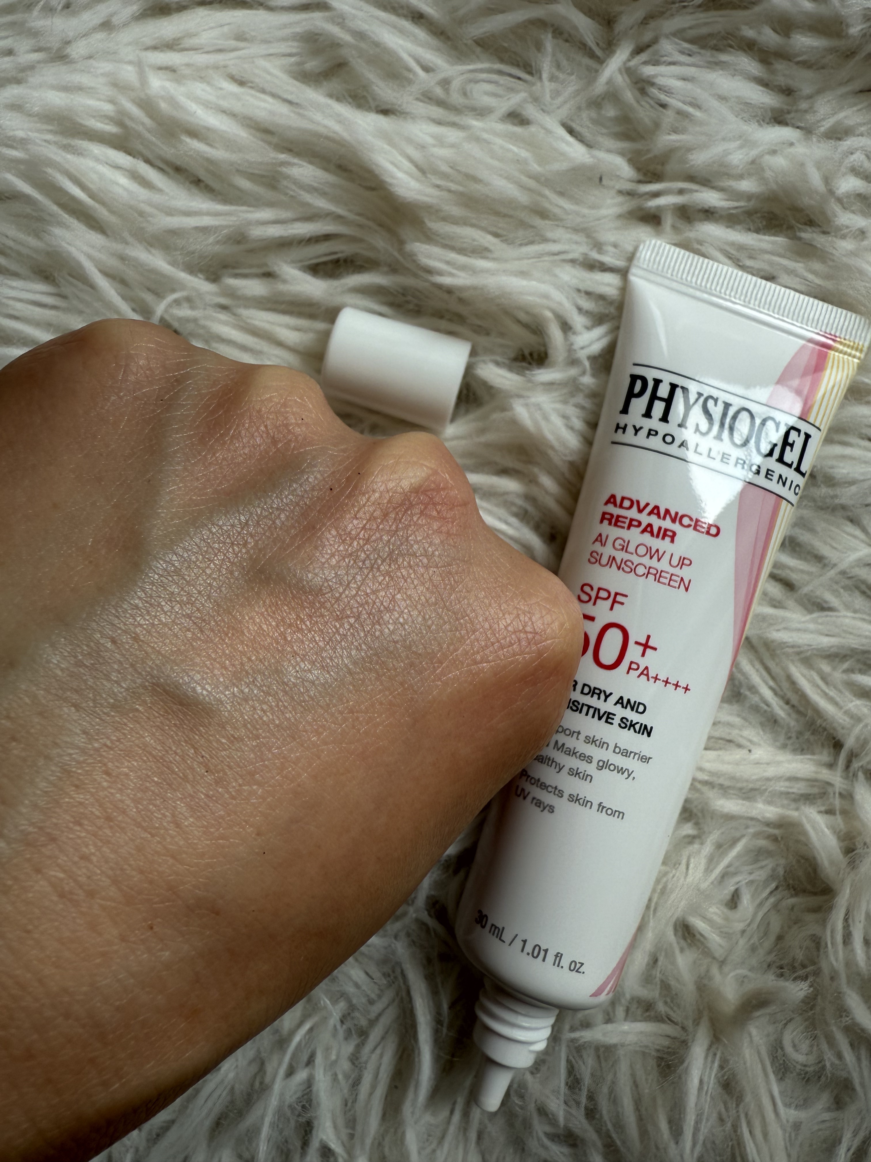 アドバンスドリペア　ＡＩグローアップ　サンスクリーン/PHYSIOGEL/日焼け止めクリームを使ったクチコミ（3枚目）