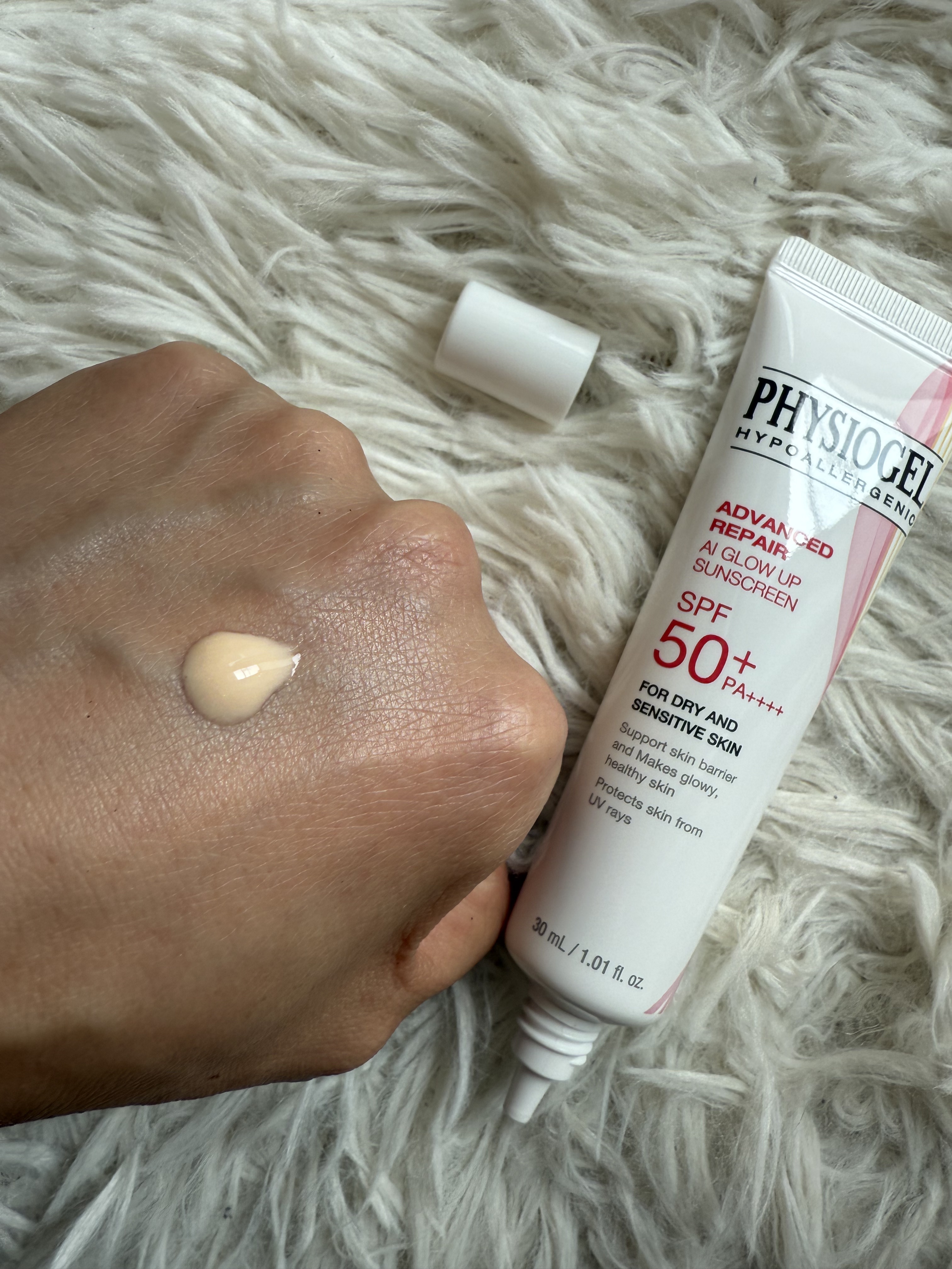 アドバンスドリペア　ＡＩグローアップ　サンスクリーン/PHYSIOGEL/日焼け止めクリームを使ったクチコミ（2枚目）