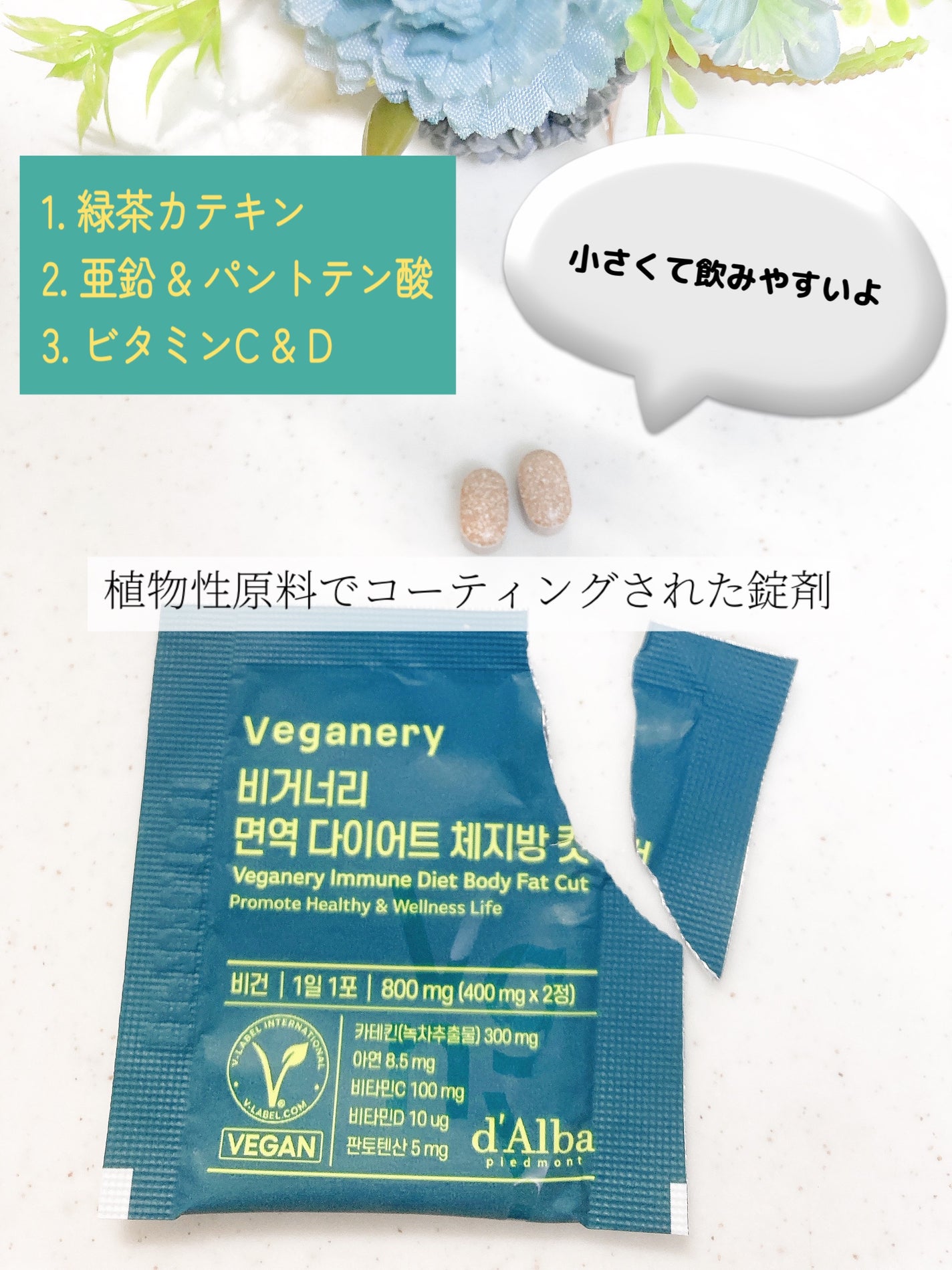 ヴィーガナリー免疫ダイエット 体脂肪カット (シャインマスカット味)/ダルバ/美容サプリメントを使ったクチコミ(2枚目)