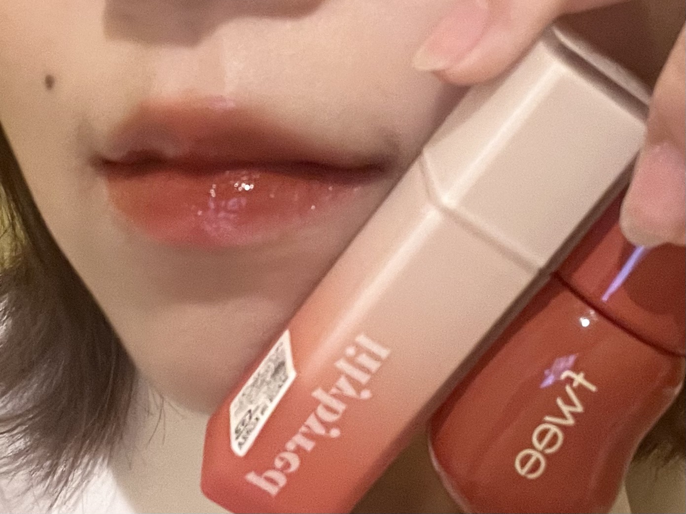 スウィート ライアー ミルキー ティント 12 #Petit Apple Chiffon Cake/lilybyred/口紅を使ったクチコミ（3枚目）