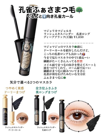 ラッシュエキスパンダー 孔雀ロング/MAJOLICA MAJORCA/マスカラを使ったクチコミ(1枚目)