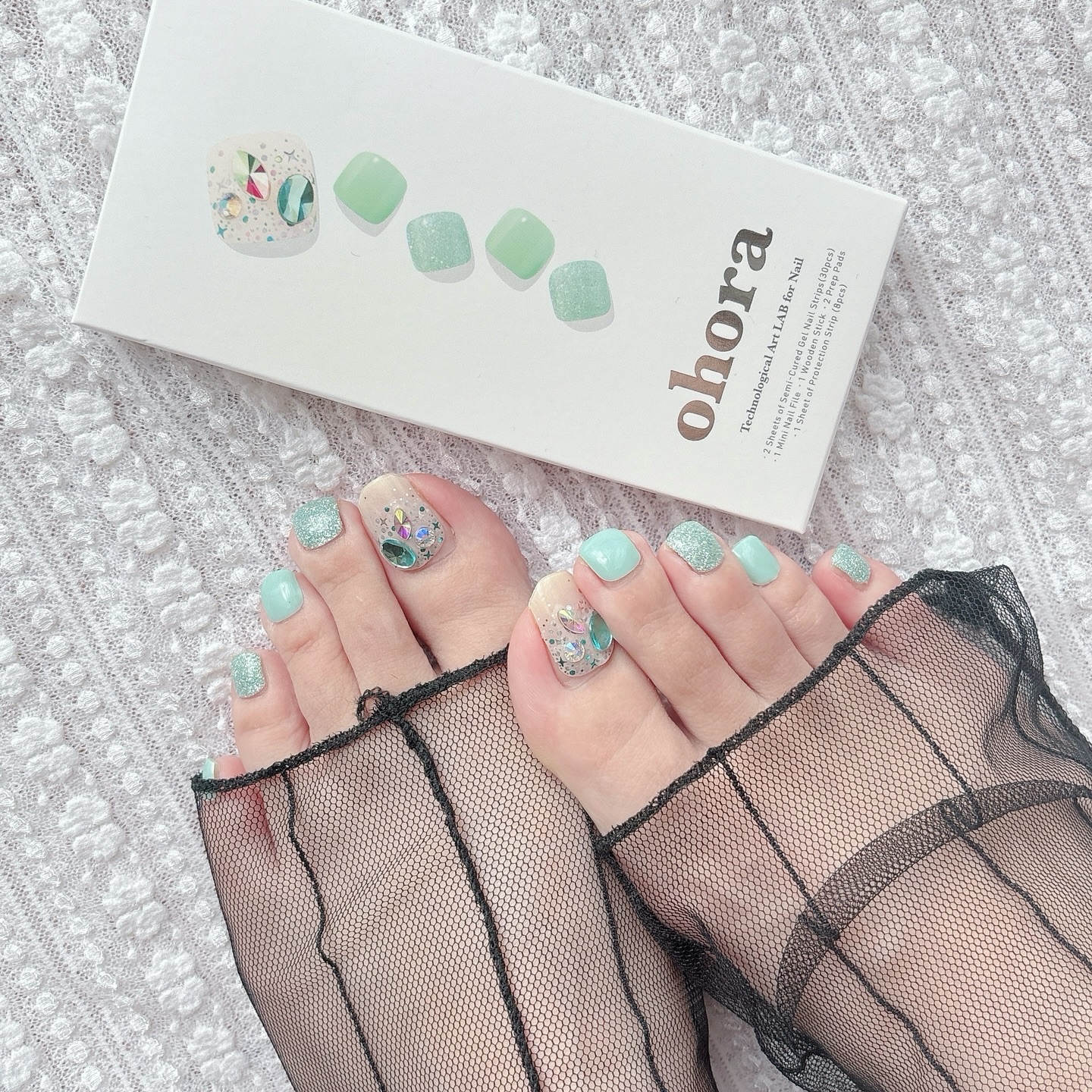 セミキュアジェルネイル(ペディキュア)/ohora/ネイルシールを使ったクチコミ（3枚目）