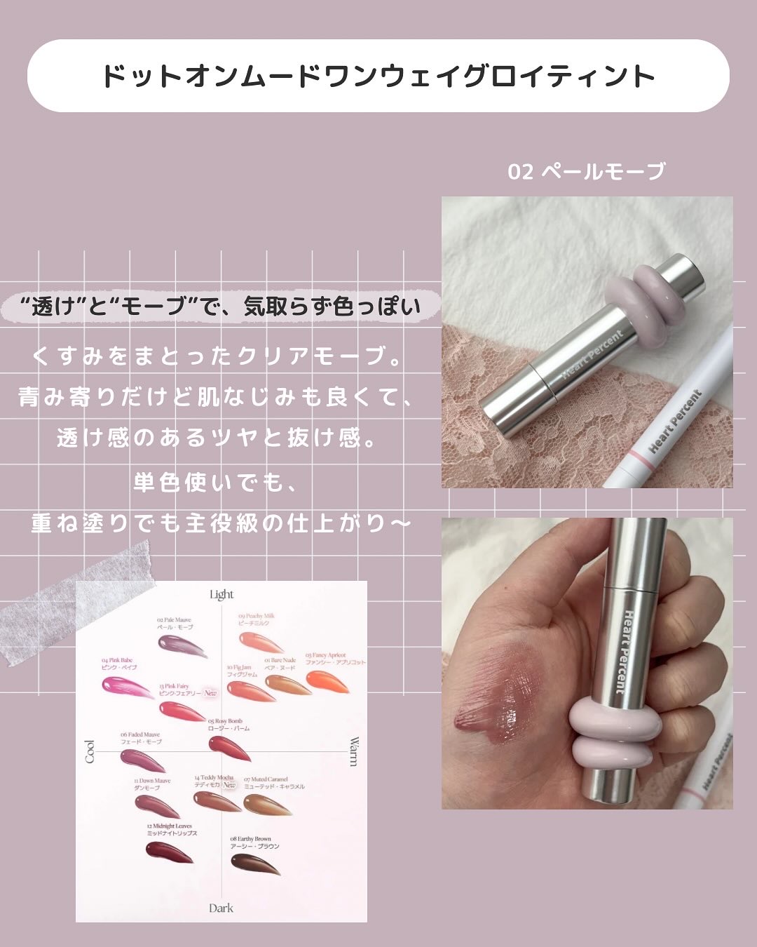 ドットオンムードリップペンシル/Heart Percent/リップライナーを使ったクチコミ（3枚目）