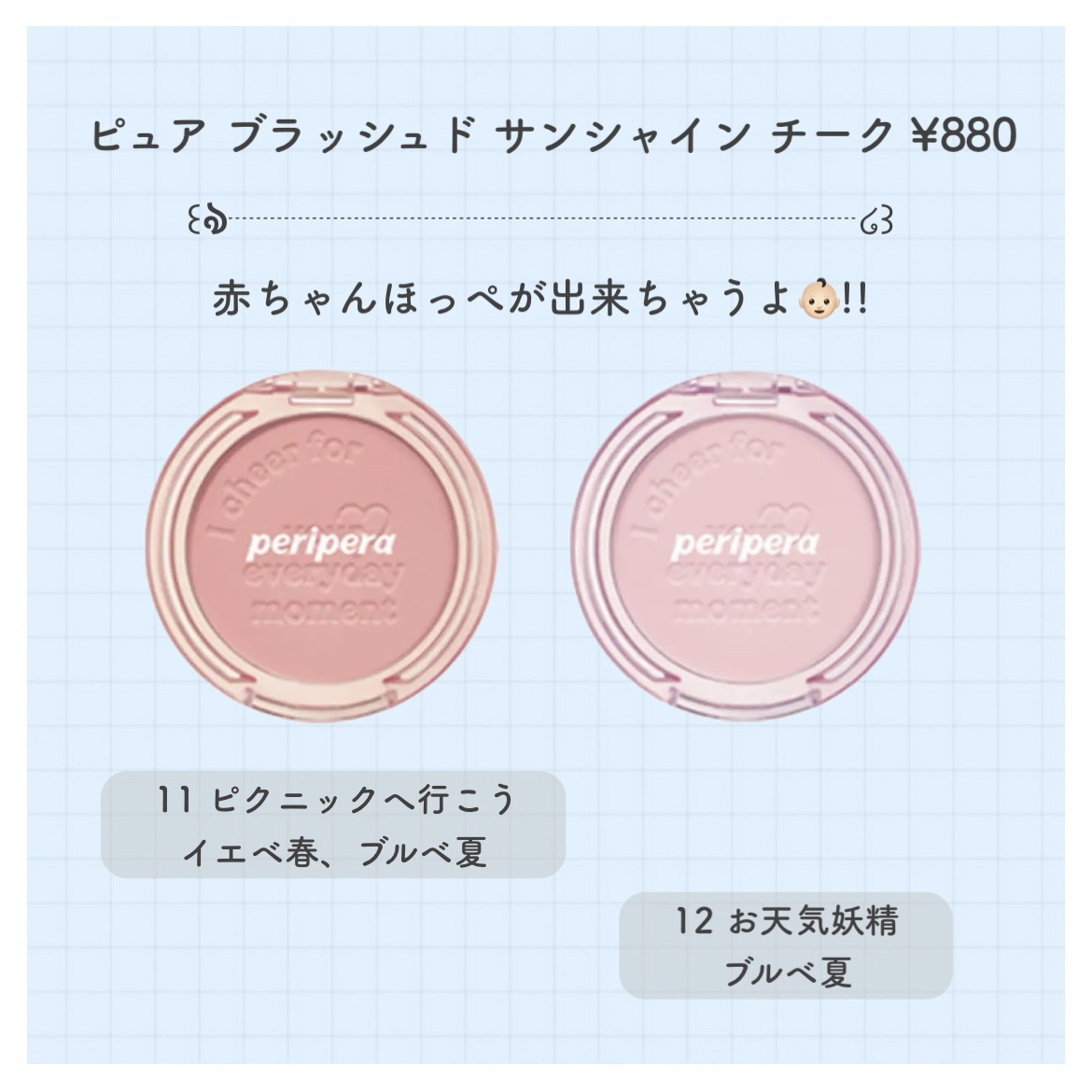 ピュア ブラッシュド サンシャイン チーク/PERIPERA/パウダーチークを使ったクチコミ（3枚目）