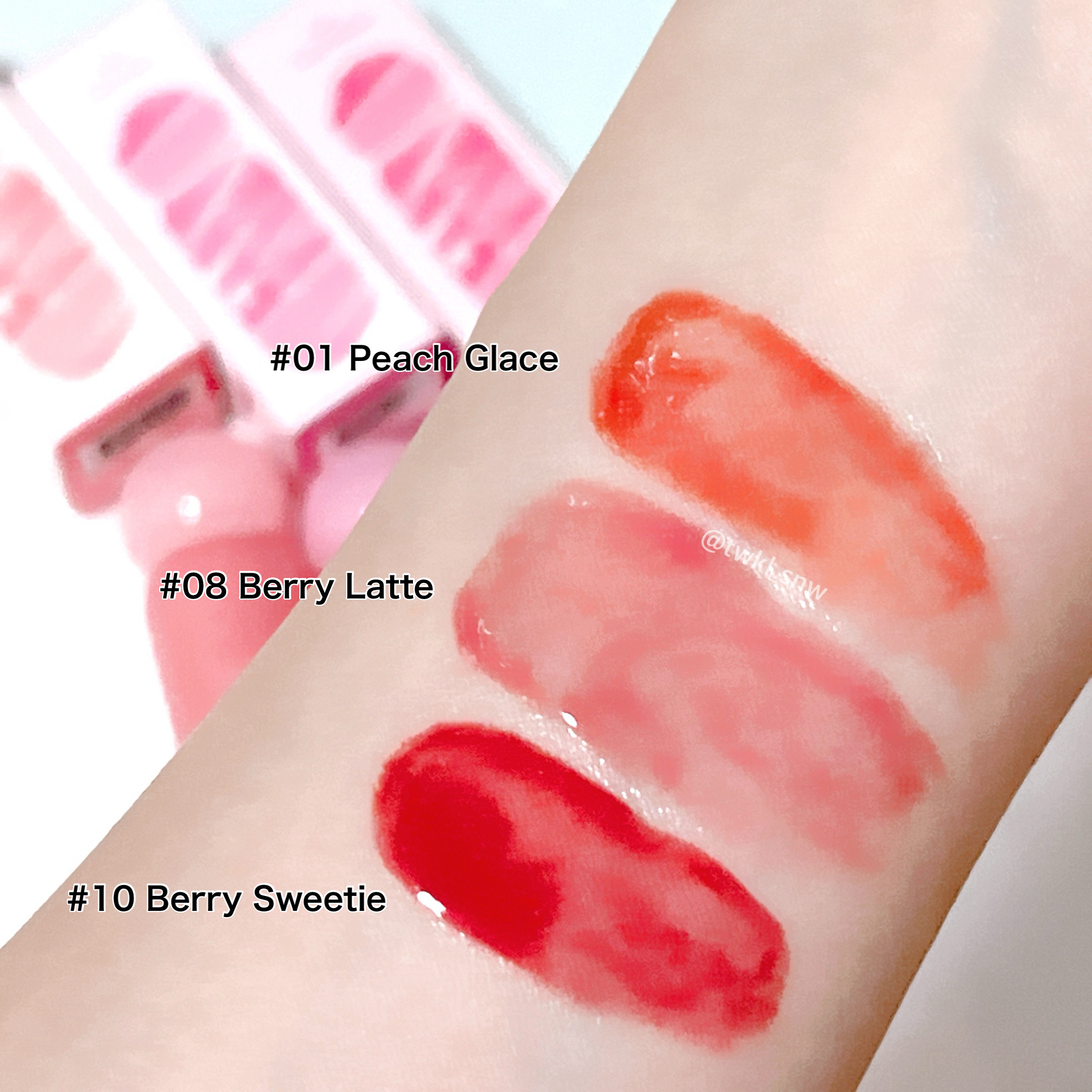 ジューシーデューイグロウティント 08 ベリーラテ(ミニ) /dasique/リップティントを使ったクチコミ（2枚目）