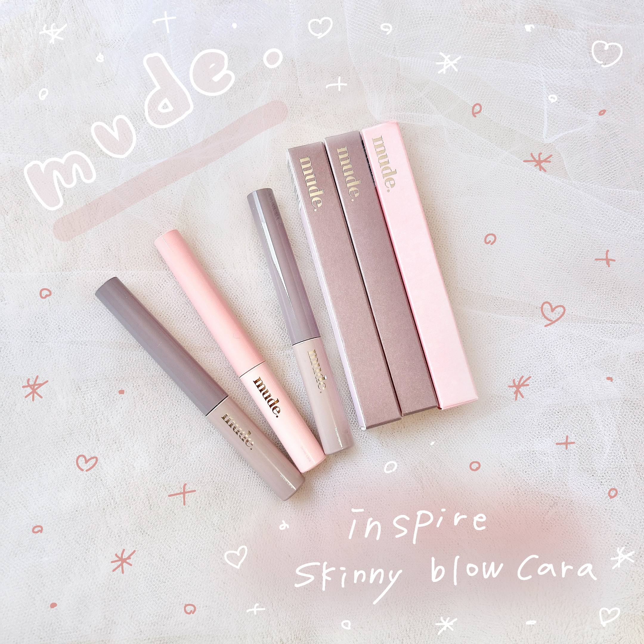 インスパイアスキニーブロウカラ/mude./眉マスカラを使ったクチコミ（1枚目）