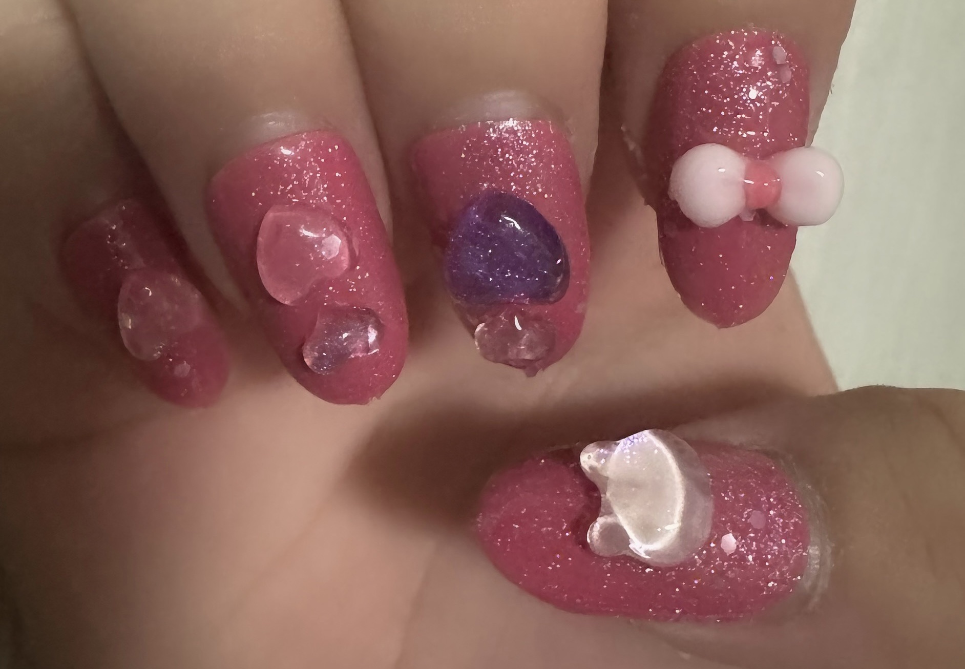 クレヨンタッチミープラス カラージェル チェリーローズ/crayontouch-me/ジェルネイルを使ったクチコミ（1枚目）