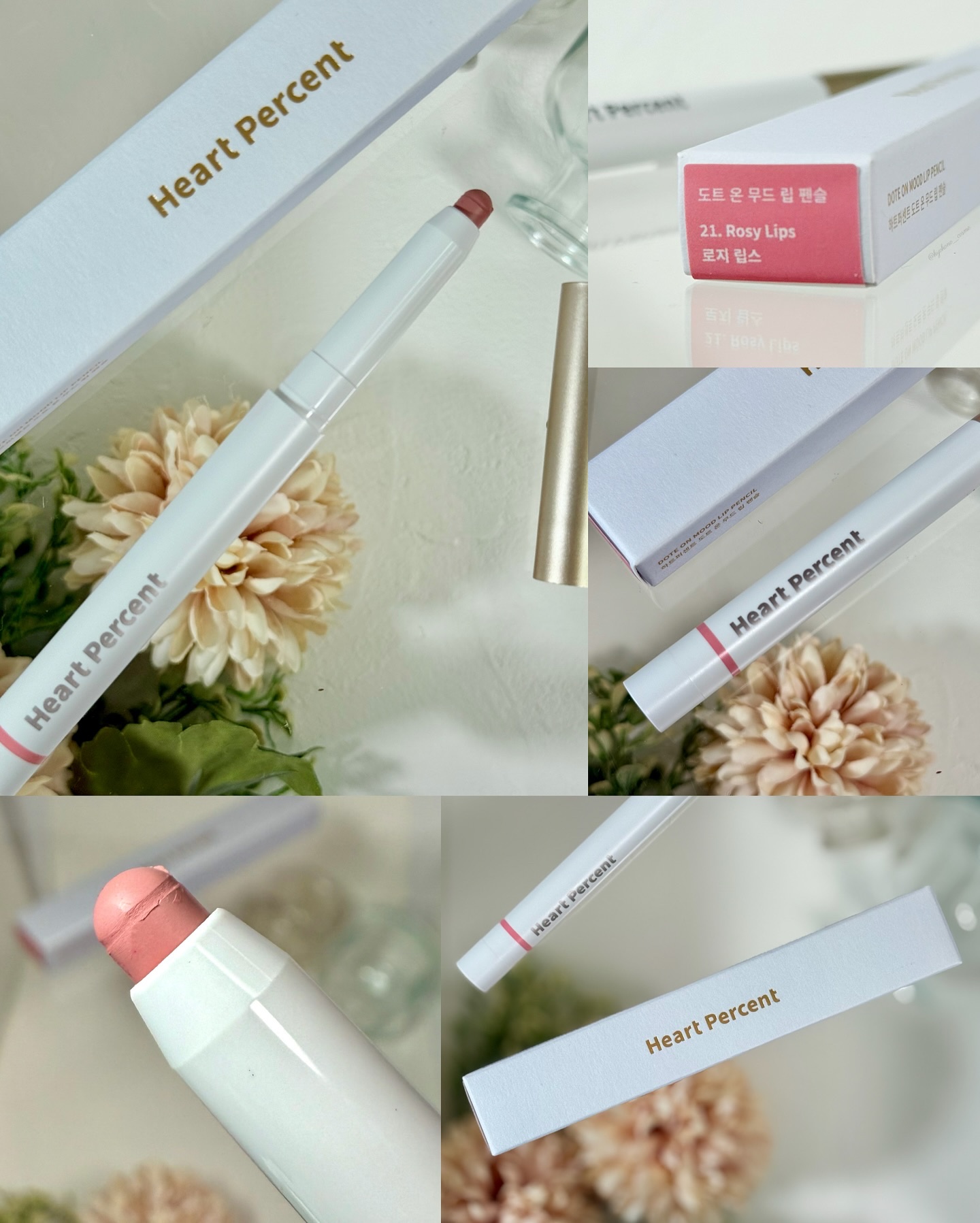 ドットオンムードリップペンシル 21 ロージーリップス/Heart Percent/リップライナーを使ったクチコミ（2枚目）