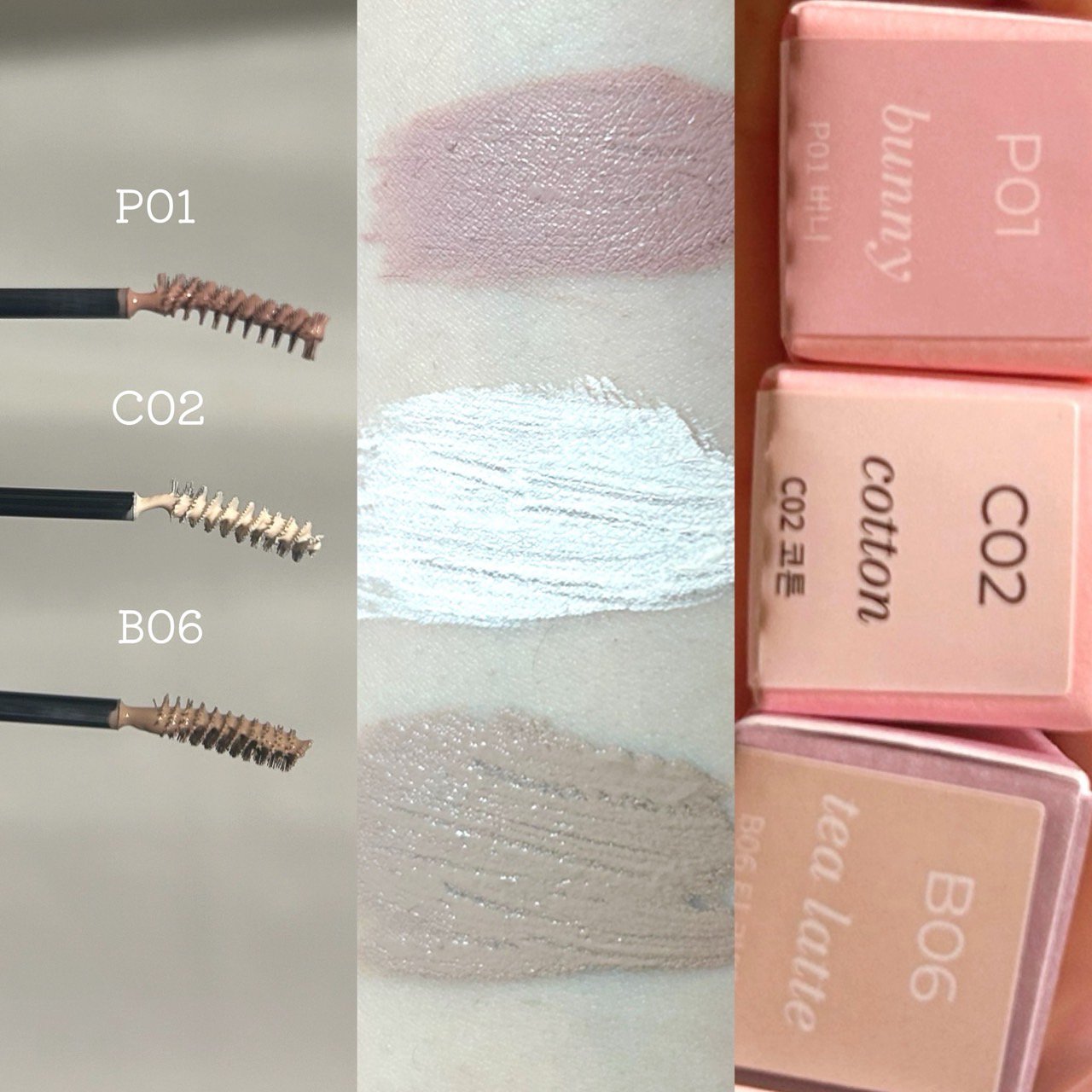 インスパイアスキニーブロウカラ/mude./眉マスカラを使ったクチコミ（2枚目）