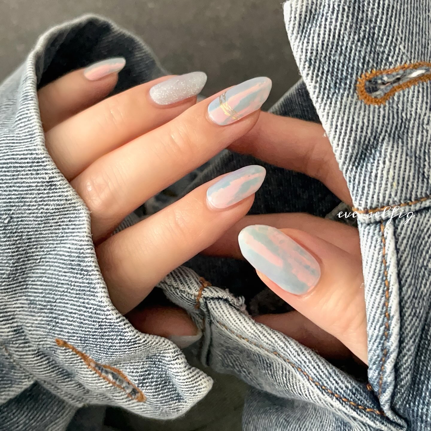 ジェルミーペタリー L22 Sugar Float（シュガーフロート）/ジェルミーワン/ネイルシールを使ったクチコミ（2枚目）