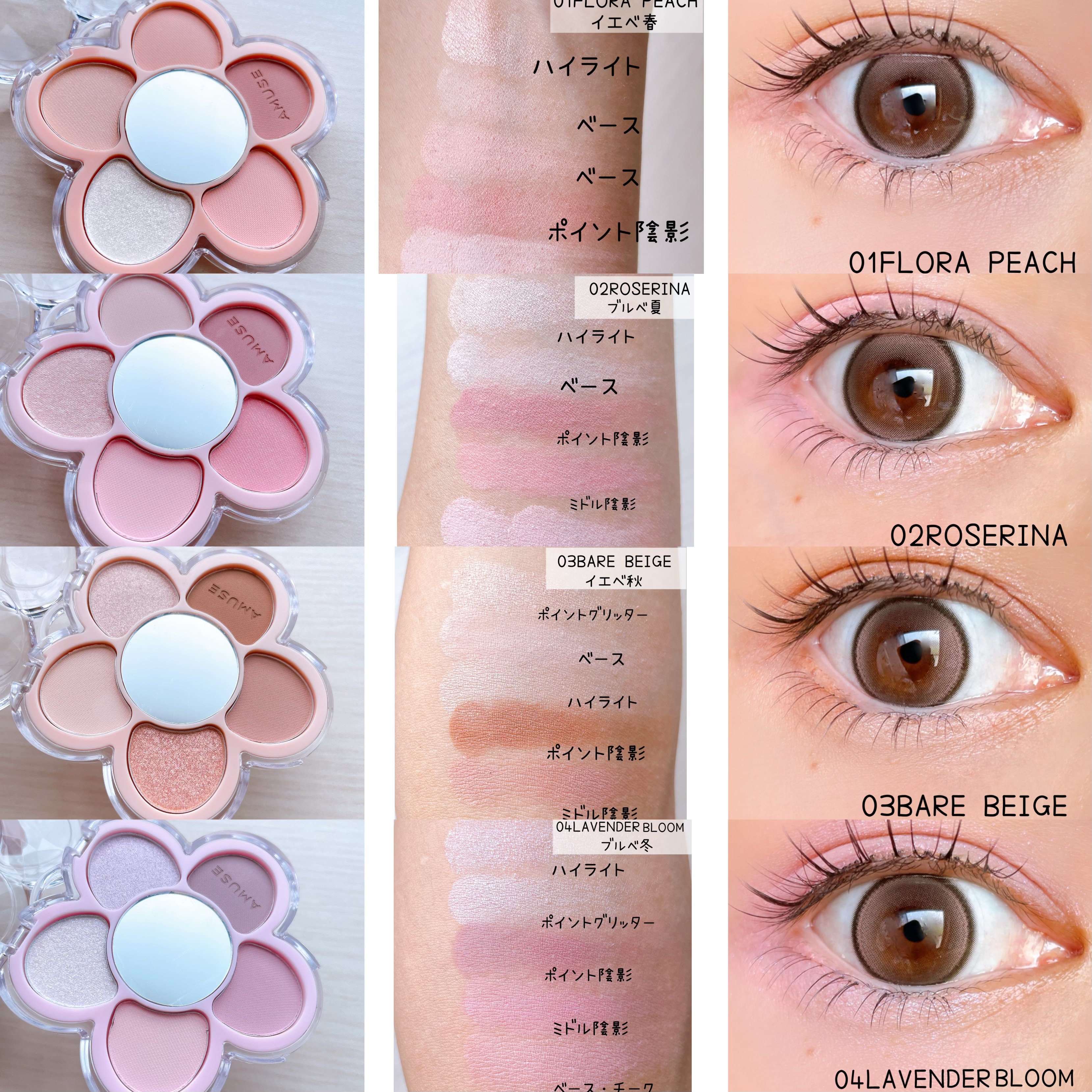 フローラアイパレット/AMUSE/アイシャドウを使ったクチコミ（2枚目）