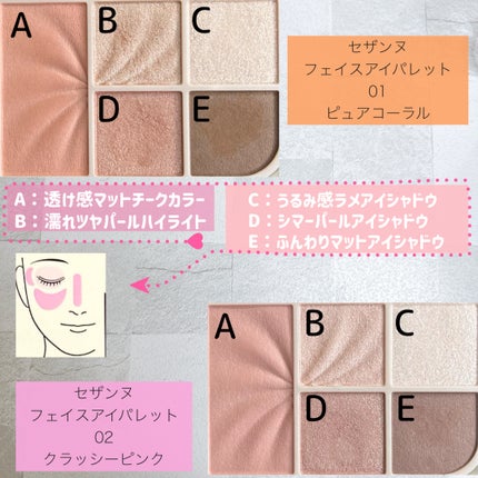 フェイスアイパレット/CEZANNE/アイシャドウを使ったクチコミ(2枚目)