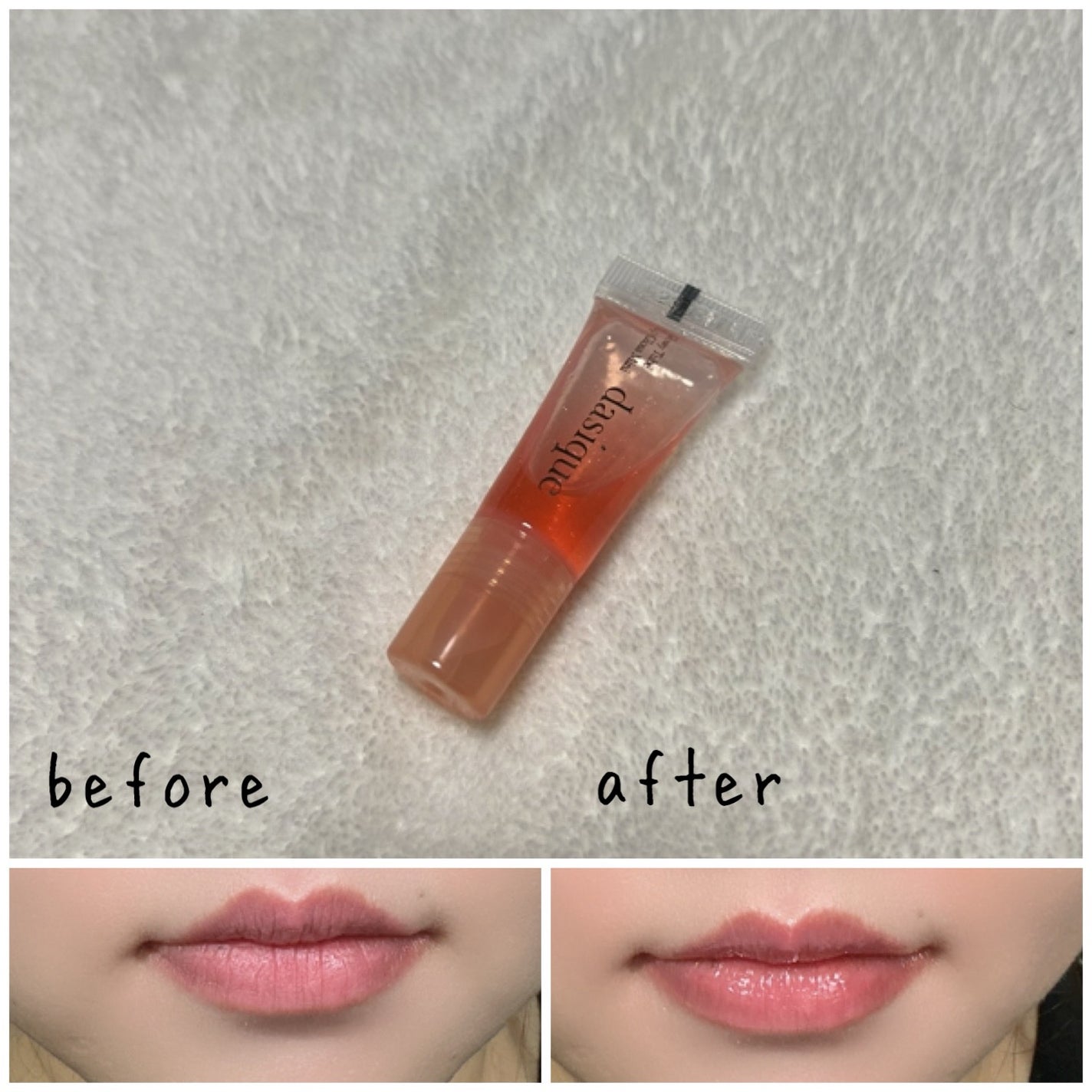 Glowy Tube Lip Gloss/dasique/リップグロスを使ったクチコミ(3枚目)