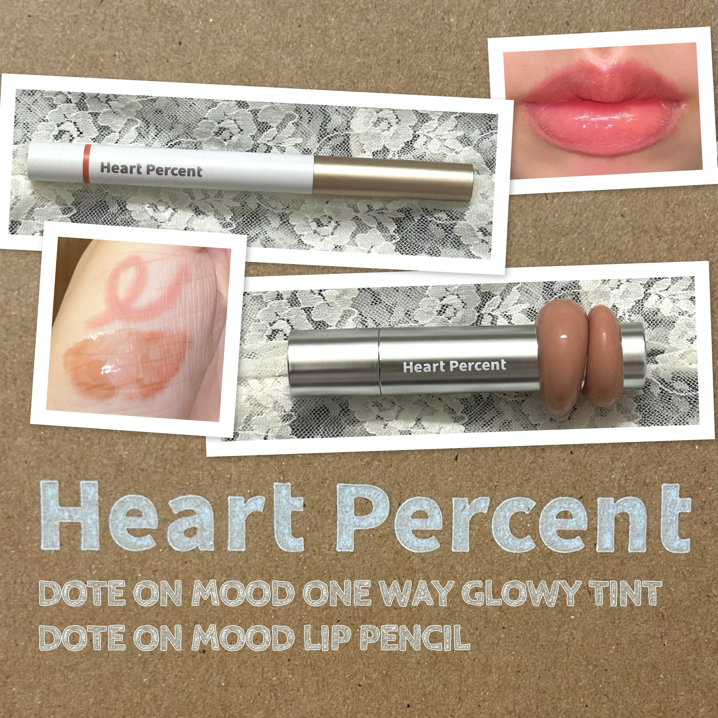 ドットオンムードワンウェイグロイティント/Heart Percent/リップティントを使ったクチコミ（1枚目）