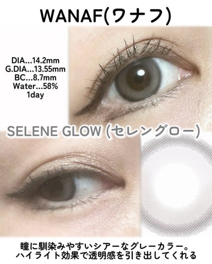 WANAF 1day セレングロー(SELENE GLOW)/WANAF/ワンデー(1DAY)カラコンを使ったクチコミ(2枚目)