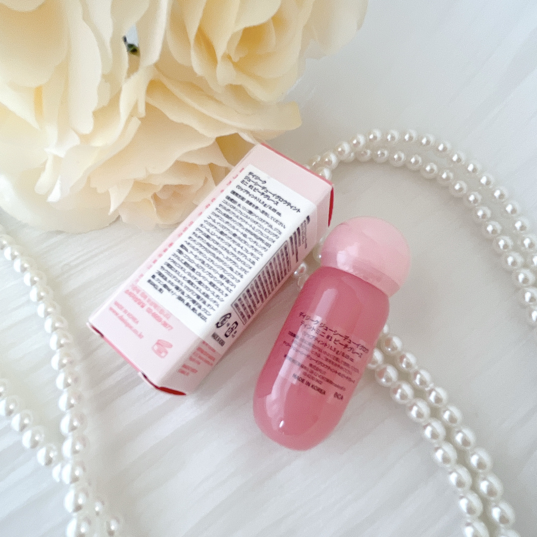 ジューシーデューイグロウティント 01 ピーチグレース/dasique/リップティントを使ったクチコミ（2枚目）