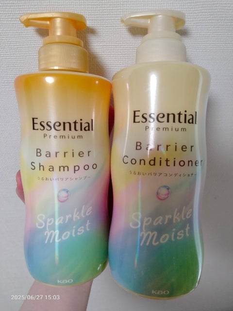 エッセンシャルプレミアム バリアシャンプー・コンディショナー スパークルモイスト/エッセンシャル/市販シャンプーを使ったクチコミ(2枚目)