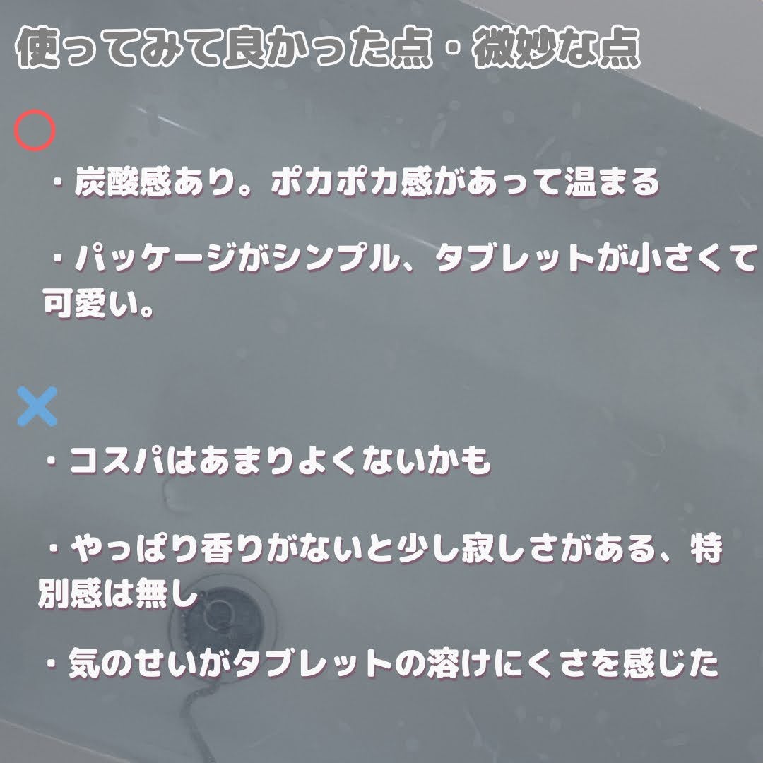 おやすみ前の薬用重炭酸タブレット/無印良品/炭酸系入浴剤を使ったクチコミ(3枚目)