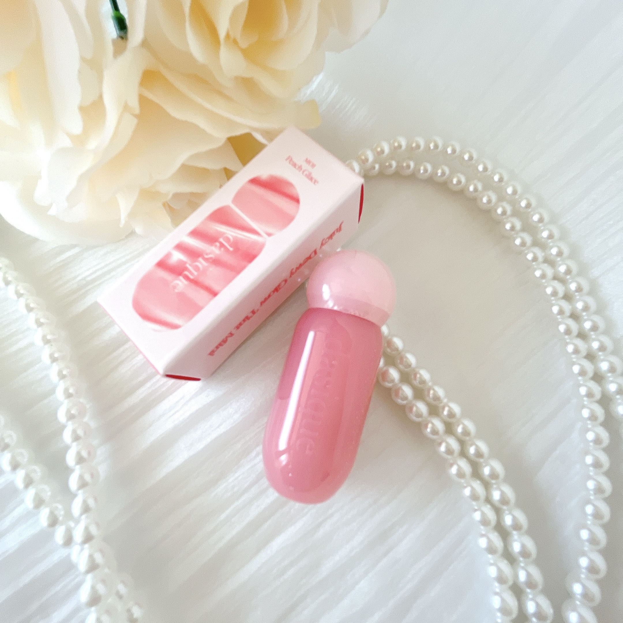 ジューシーデューイグロウティント 01 ピーチグレース/dasique/リップティントを使ったクチコミ（1枚目）