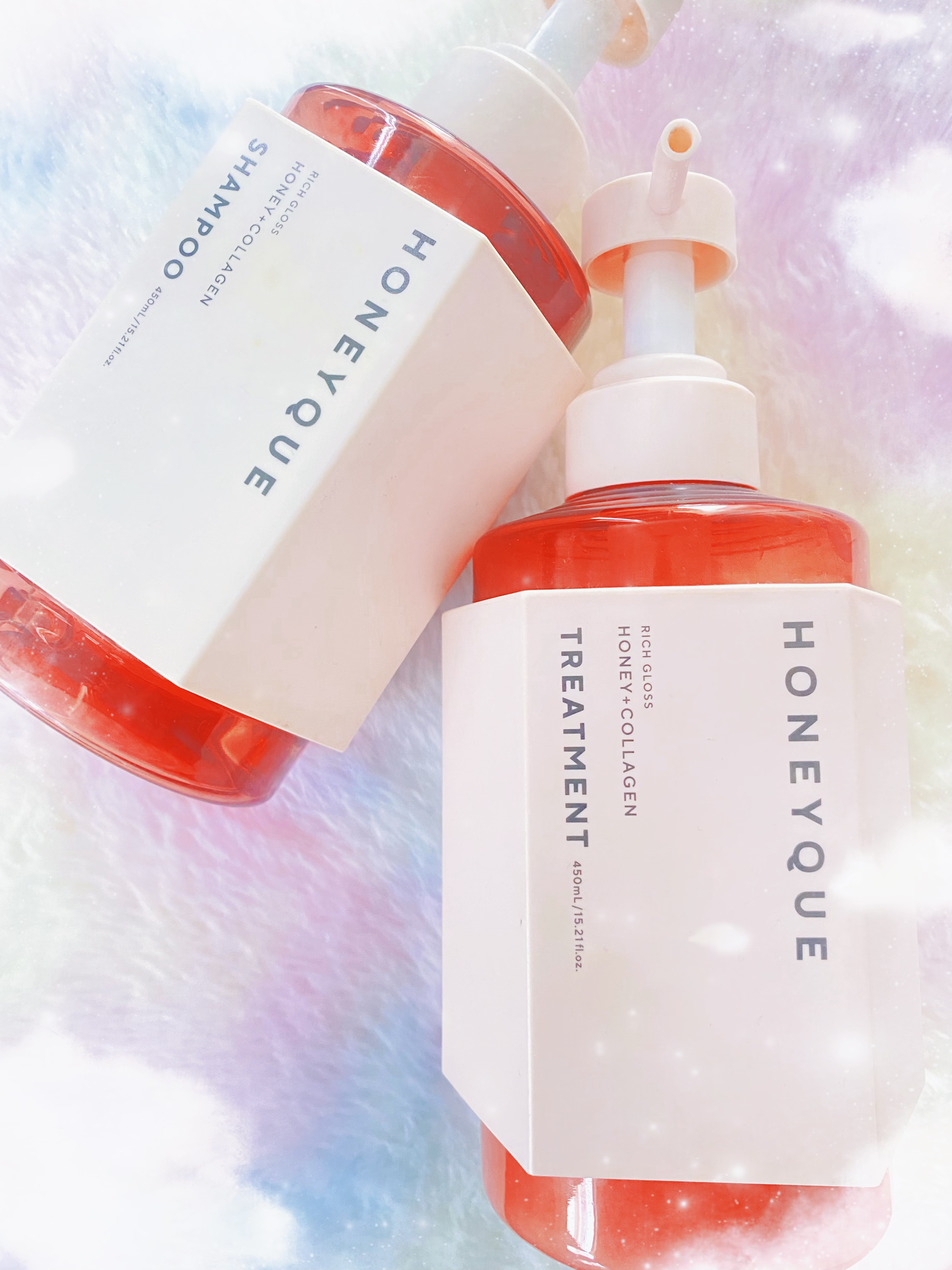 リッチグロス シャンプー シャイニー／ヘアトリートメント シャイニー トリートメント本体 450ml/ハニーク/市販シャンプーを使ったクチコミ（1枚目）