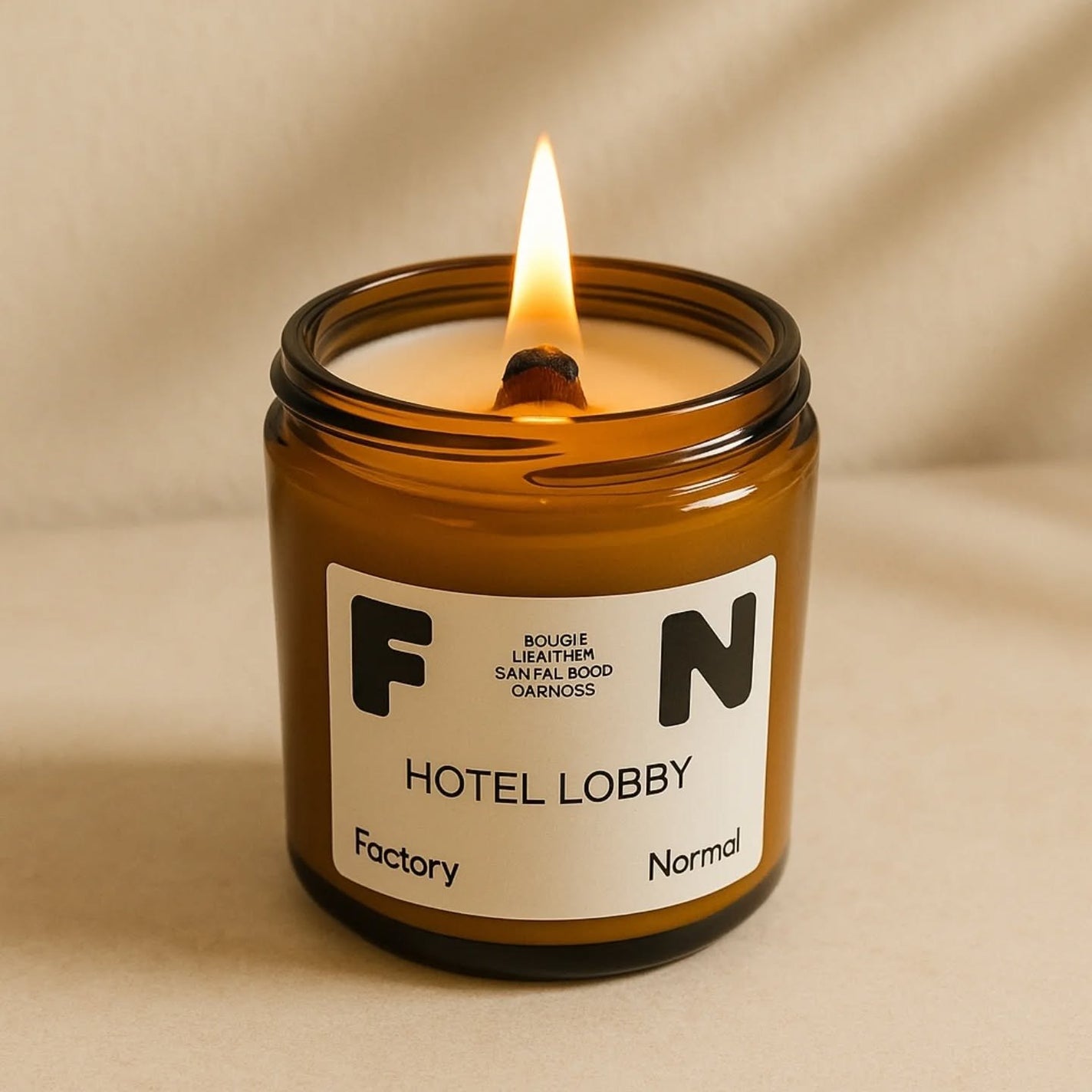 茶色い瓶 ウッド芯 キャンドル HOTELLOBBY/Factory Normal/アロマキャンドルを使ったクチコミ(2枚目)