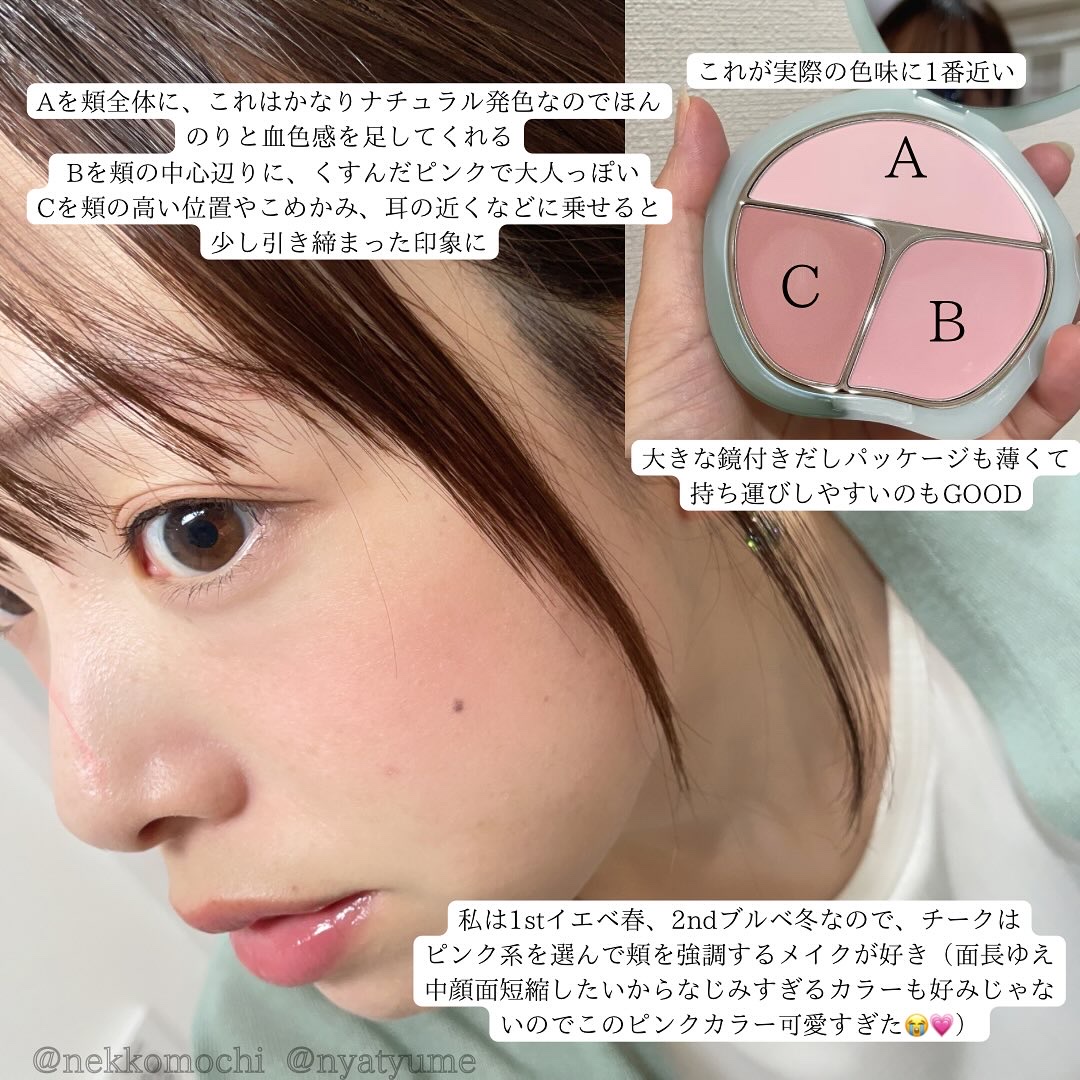 TIMAGE  3色チークパレット/TIMAGE/パウダーチークを使ったクチコミ（3枚目）