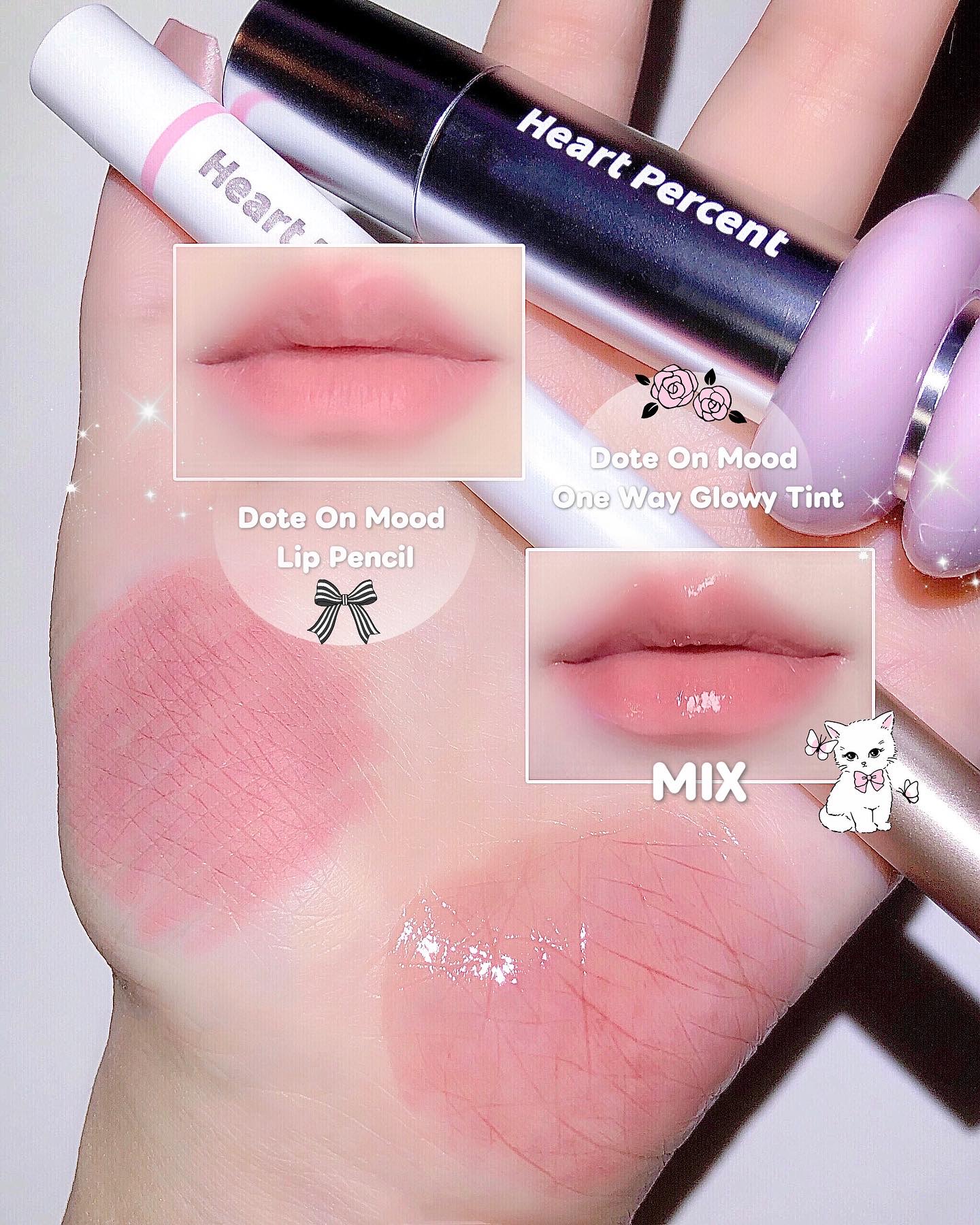 ドットオンムードワンウェイグロイティント/Heart Percent/リップティントを使ったクチコミ（2枚目）