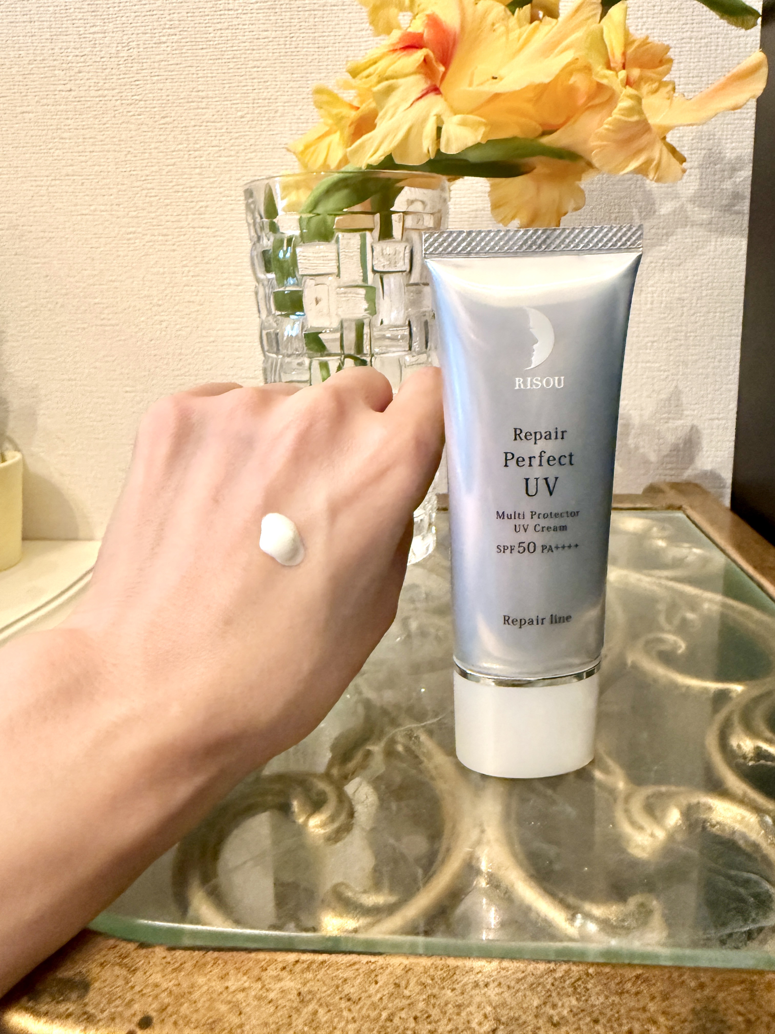 リソウ リペア パーフェクトUVクリーム/リソウコーポレーション/日焼け止めクリームを使ったクチコミ（2枚目）