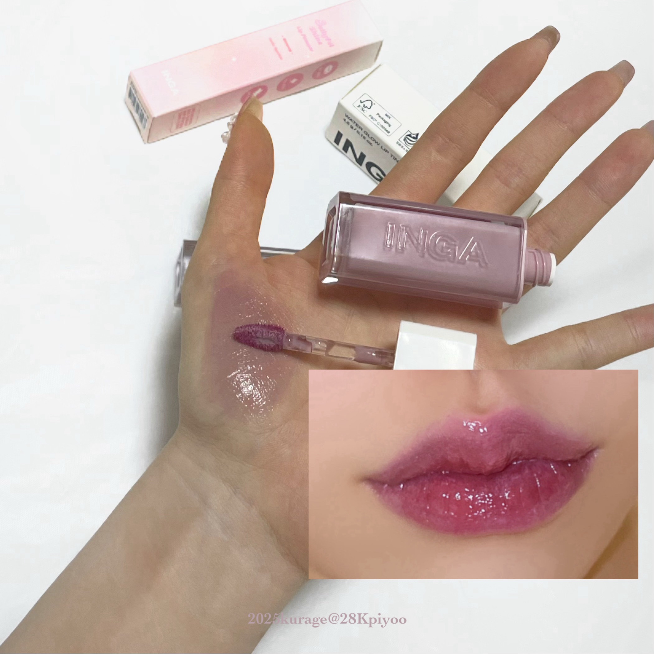 ウォーターグローリップティント/INGA/リップティントを使ったクチコミ（3枚目）