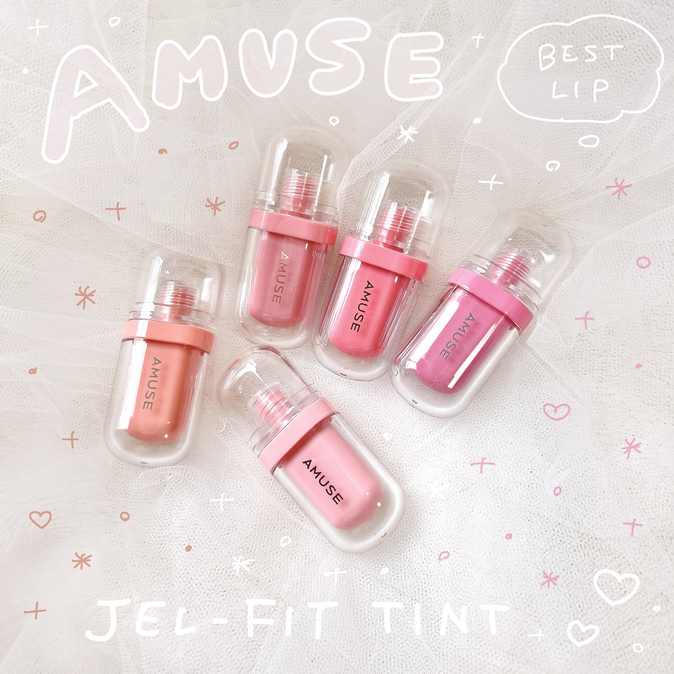 ジェルフィットティント/AMUSE/リップティントを使ったクチコミ（1枚目）