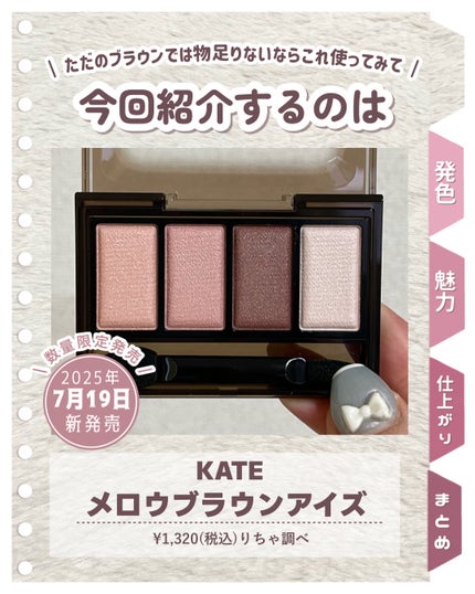 ケイト メロウブラウンアイズ/KATE/アイシャドウパレットを使ったクチコミ(2枚目)