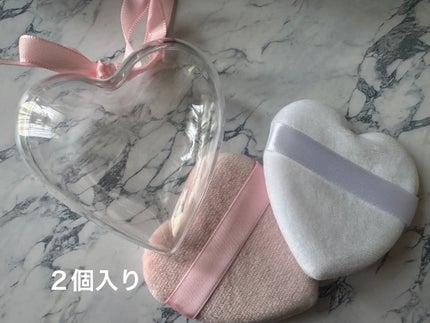 パウダーパフ(ケース付、ハート、2個、ベルト付)/DAISO/パフ・スポンジを使ったクチコミ(2枚目)