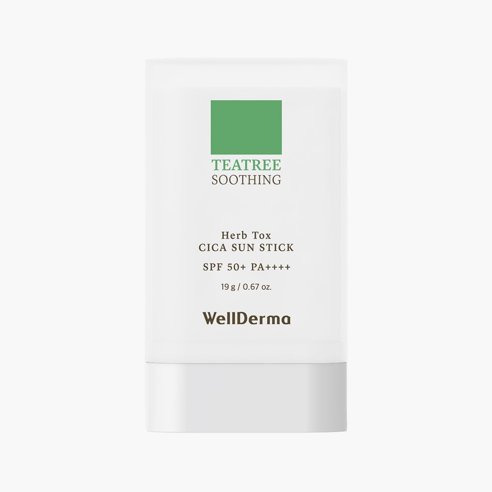 WellDerma ティーツリー ハーブ トックス シカ 日焼け止め スティック SPF50+ PA++++