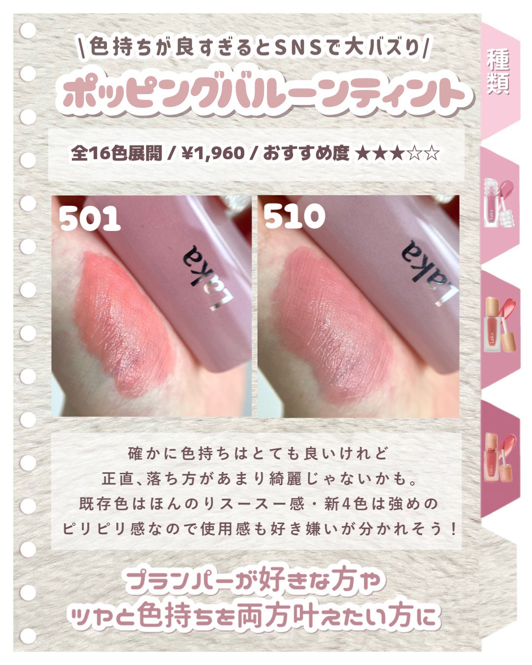 フルーティーグラムティント/Laka/リップティントを使ったクチコミ(6枚目)