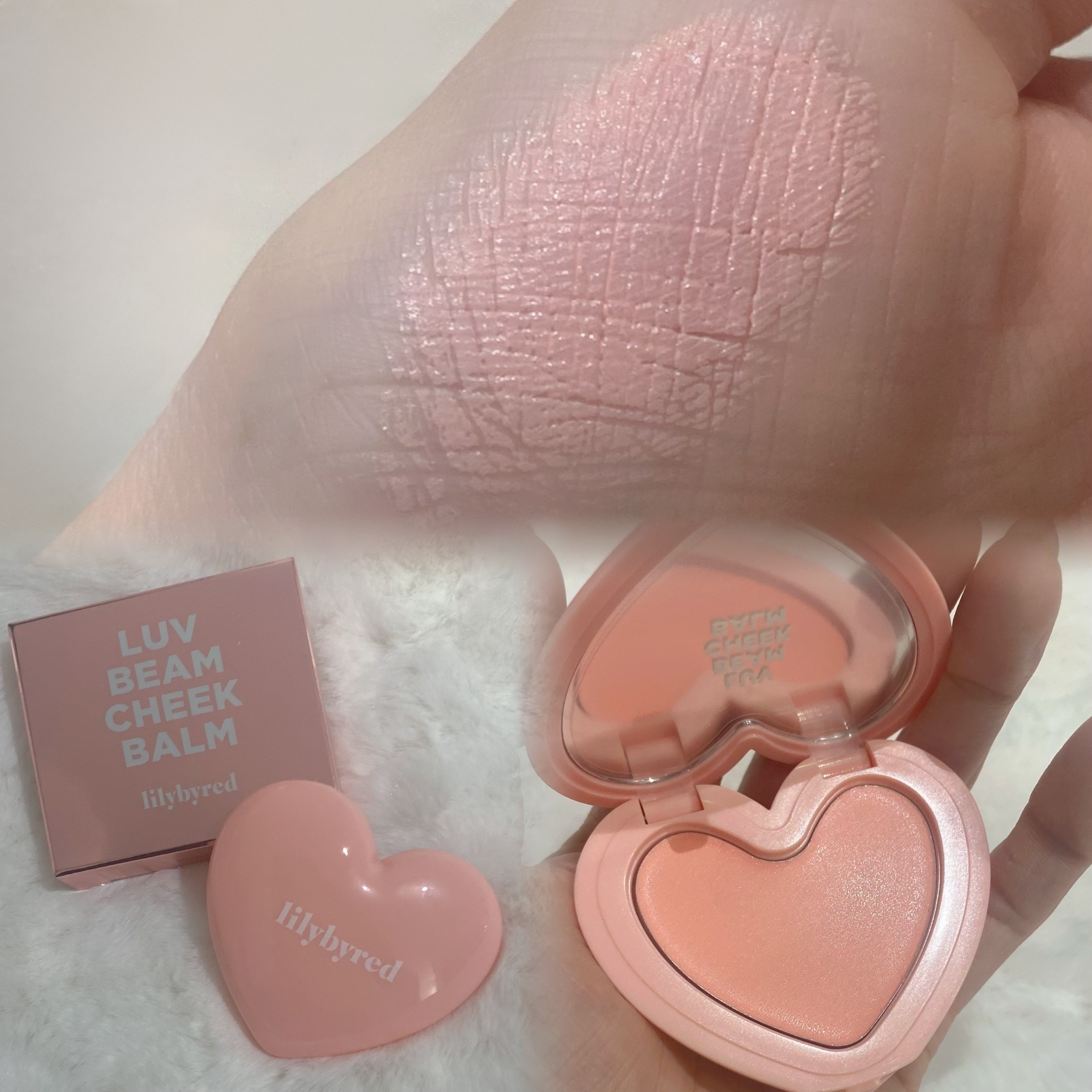 ラヴ ビーム チークバーム 06 フラッフィピーチ/lilybyred/ジェル・クリームチークを使ったクチコミ（2枚目）