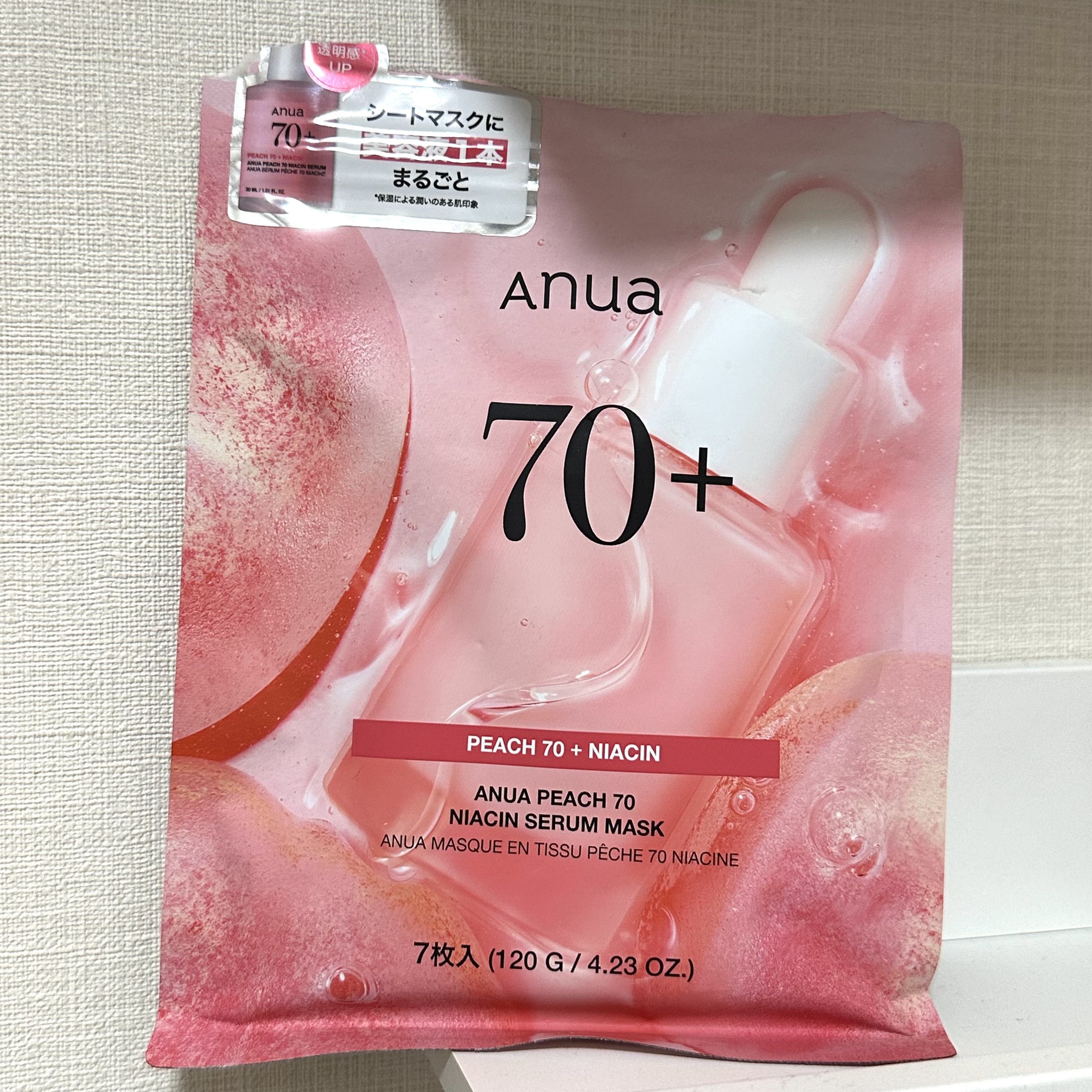 桃70％ナイアシンシートマスク/Anua/シートマスク・パックを使ったクチコミ（1枚目）