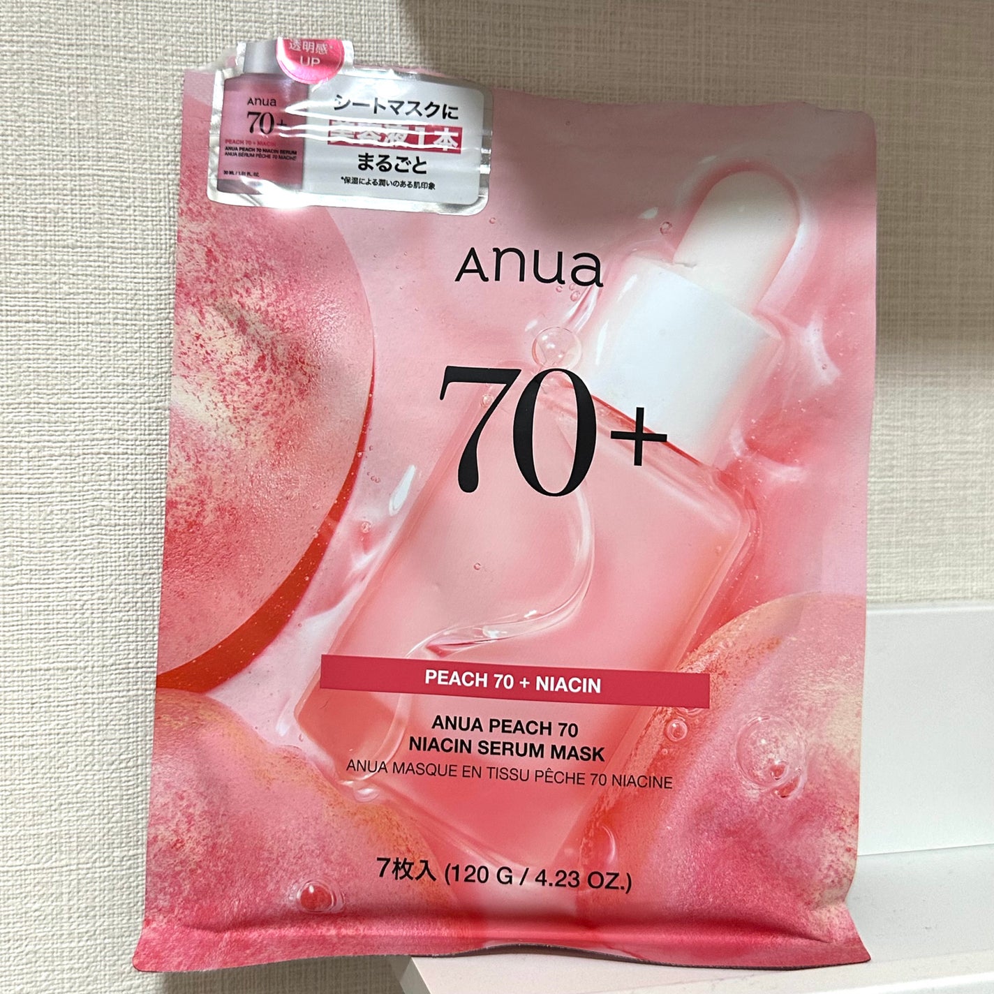 桃70%ナイアシンシートマスク/Anua/シートマスク・パックを使ったクチコミ(1枚目)