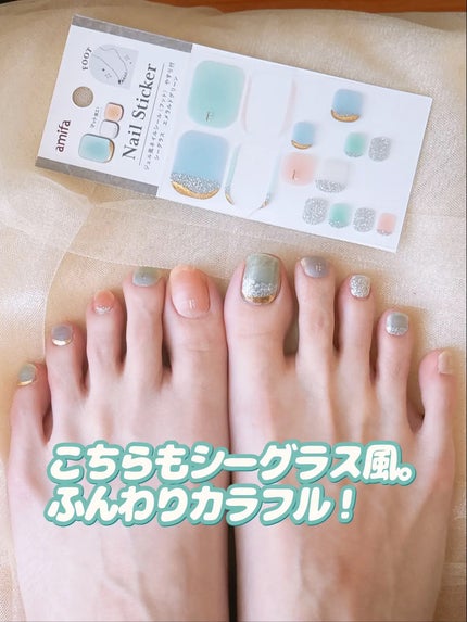 貼るジェルネイル/セリア/ネイルシールを使ったクチコミ(6枚目)