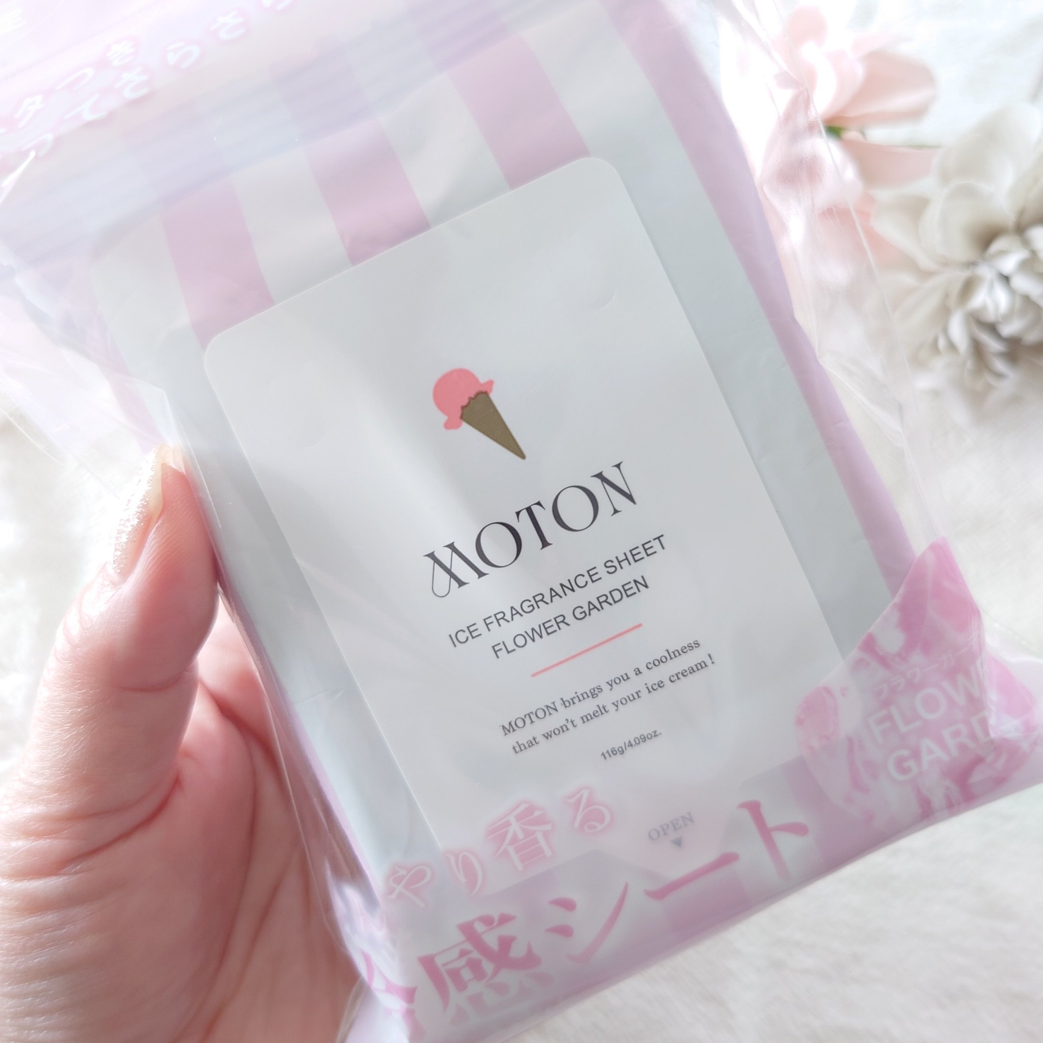 アイスフレグランスシート FLOWER GARDEN/MOTON/ボディシートを使ったクチコミ（2枚目）