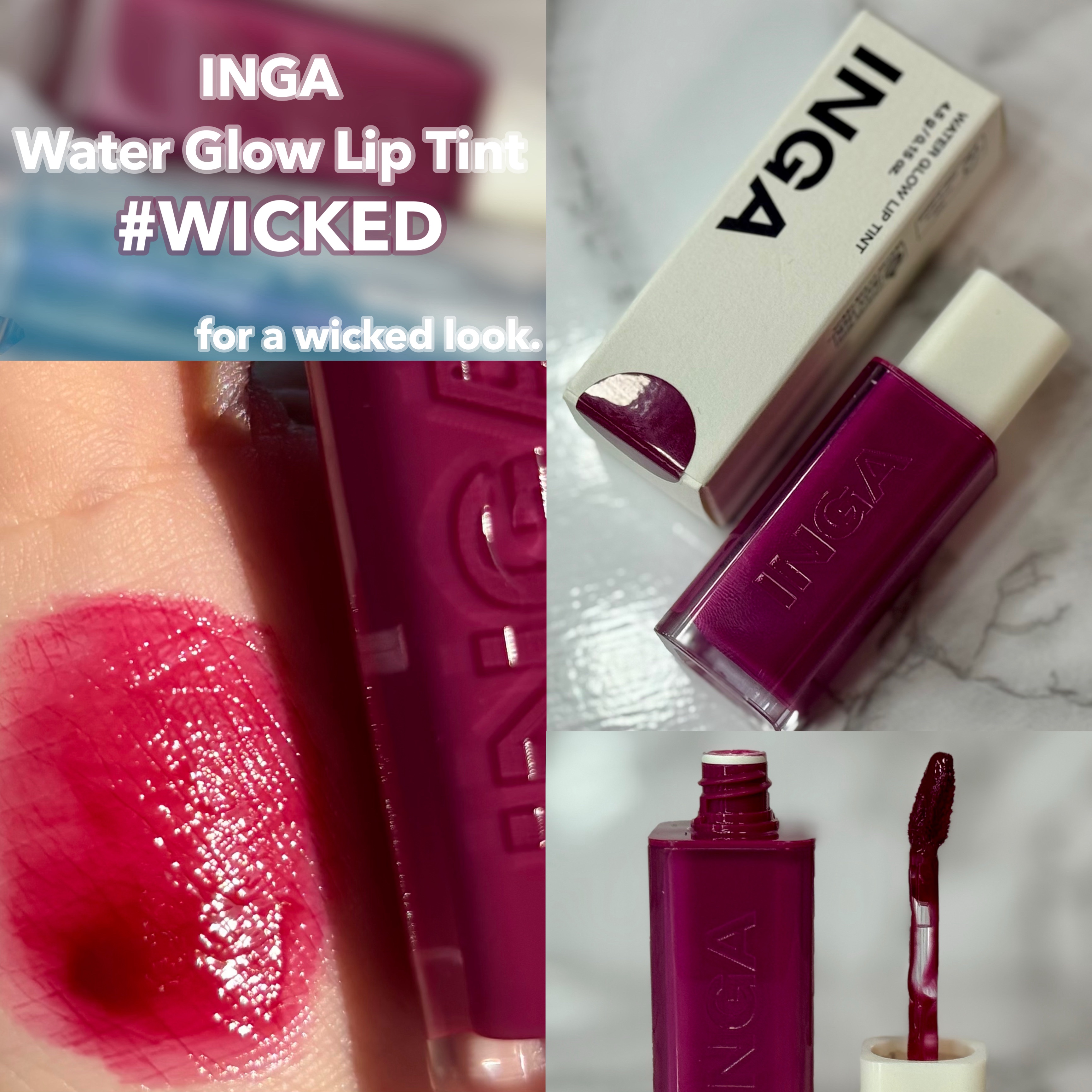 ウォーターグローリップティント 12 ウィーキッド（Wicked）/INGA/リップティントを使ったクチコミ（2枚目）
