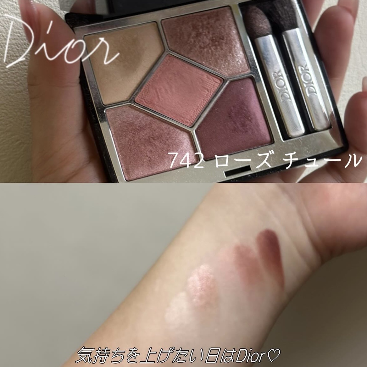 ディオールショウ サンク クルール 743 ローズ チュール/Dior/アイシャドウを使ったクチコミ（1枚目）