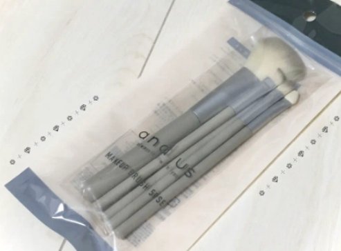 メイクブラシ5本セット グレー/and us/メイクブラシを使ったクチコミ（1枚目）