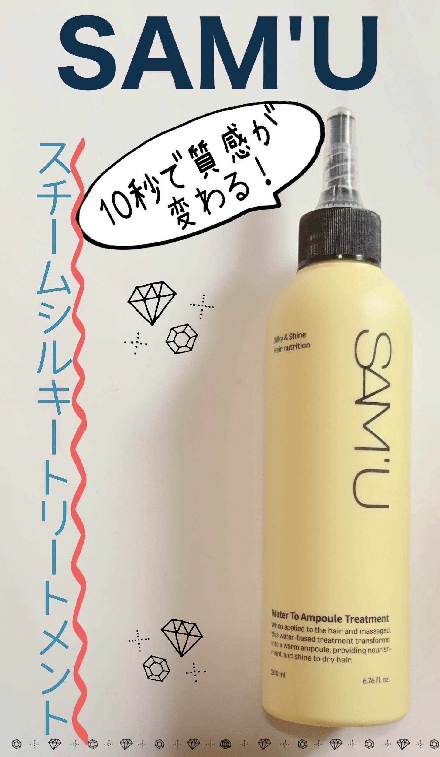 ウォータートゥーアンプルトリートメント/SAM'U/アウトバストリートメントを使ったクチコミ（1枚目）