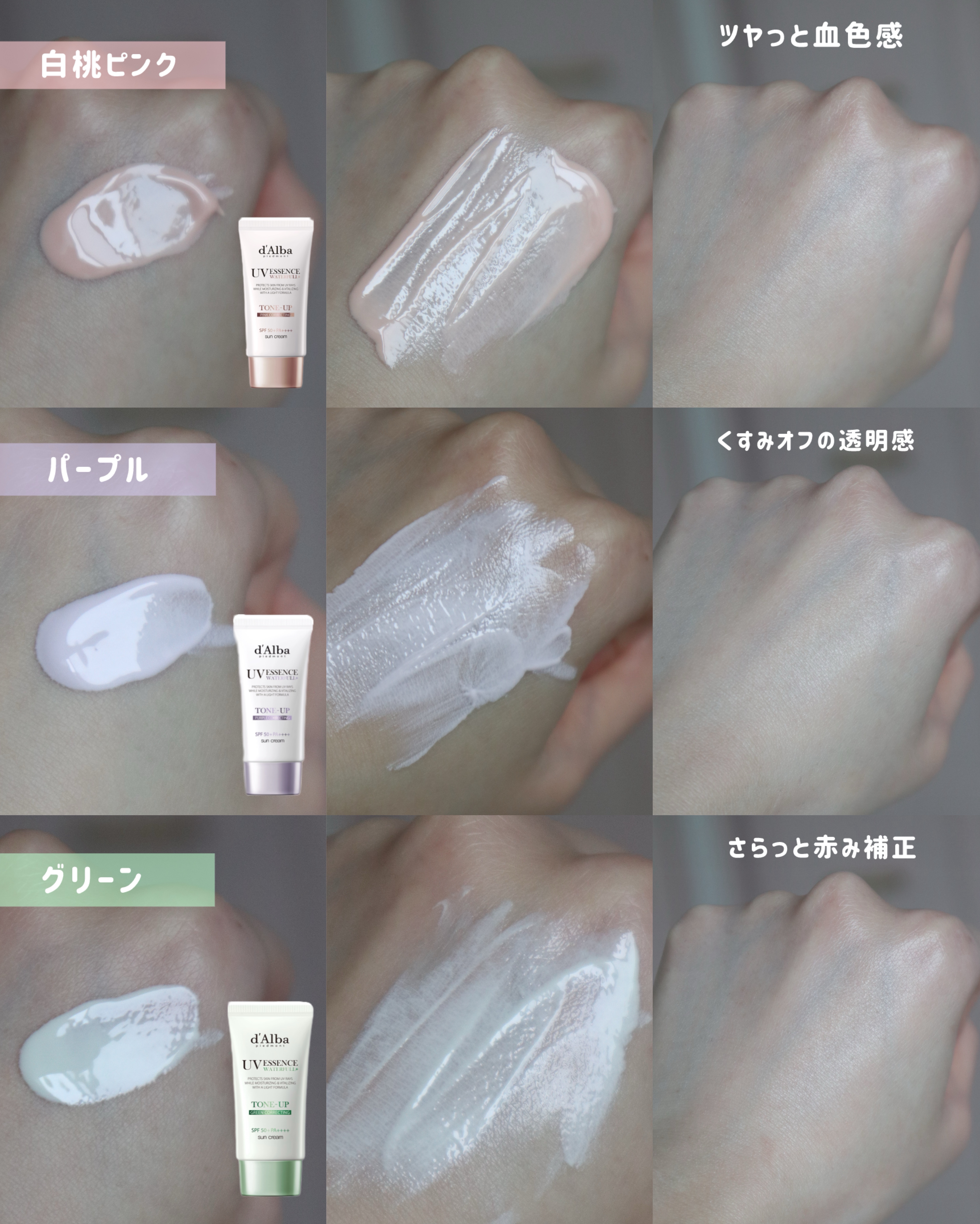 ダルバ ウォータフル トーンアップ サンクリーム(パープル)/ダルバ/日焼け止めクリームを使ったクチコミ（2枚目）