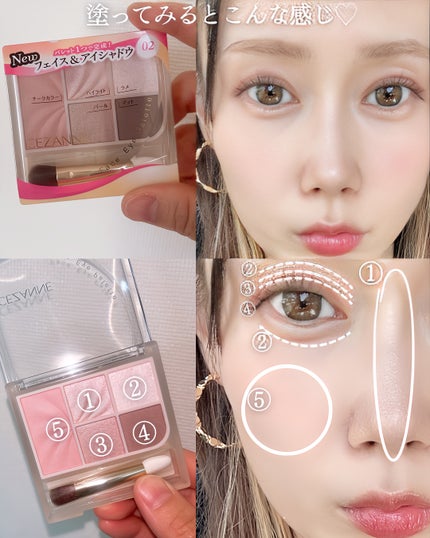 フェイスアイパレット/CEZANNE/アイシャドウを使ったクチコミ(6枚目)