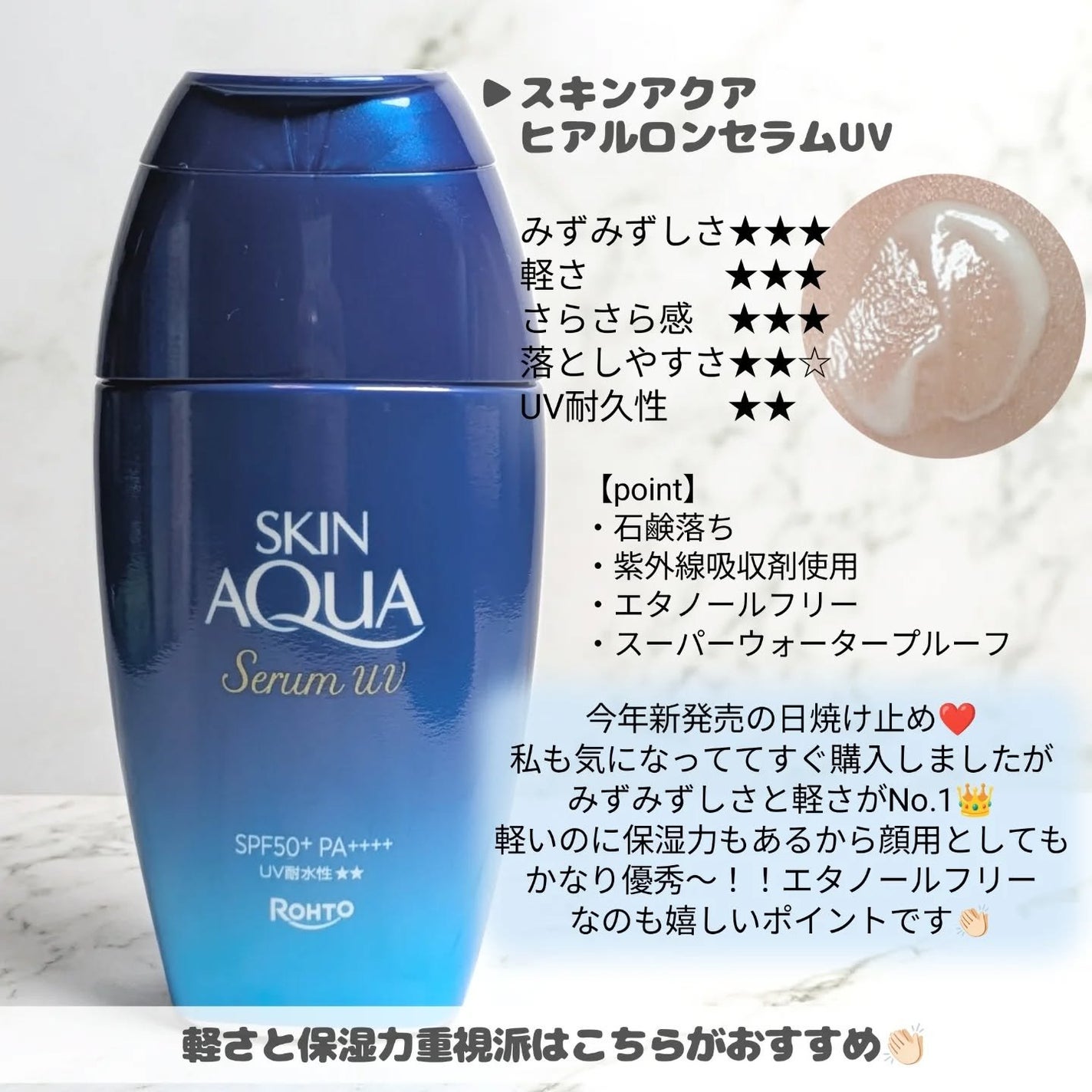 ビオレUV アクアリッチ ウォータリーエッセンス/ビオレ/日焼け止めローションを使ったクチコミ(4枚目)