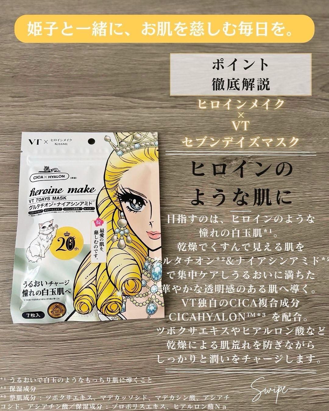 ヒロインメイク　VTセブンデイズマスク/ヒロインメイク×VT/シートマスク・パックを使ったクチコミ（3枚目）