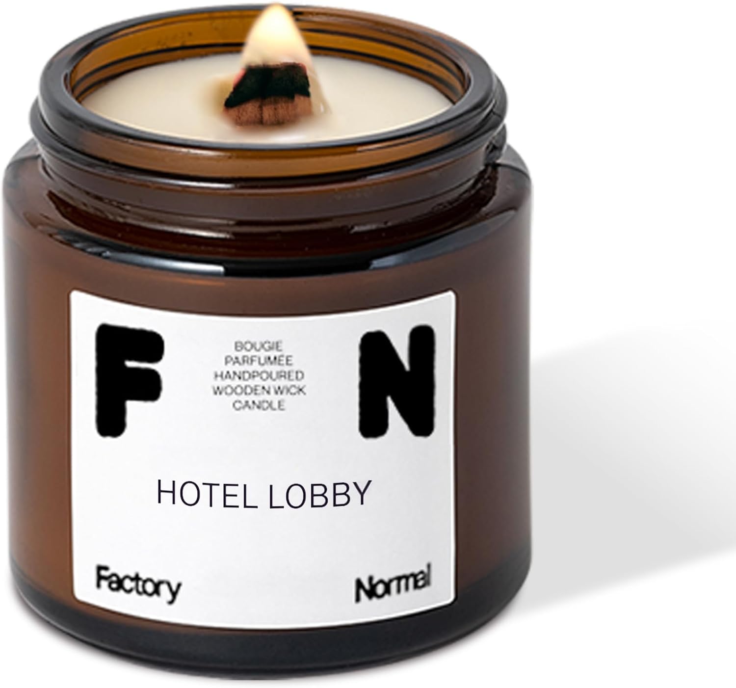 Factory Normal 茶色い瓶 ウッド芯 キャンドル HOTELLOBBY