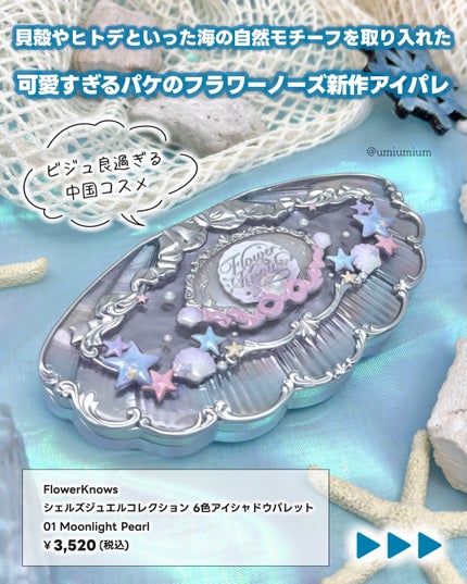 シェルズジュエルコレクション 6色アイシャドウパレット/FlowerKnows/アイシャドウパレットを使ったクチコミ(2枚目)