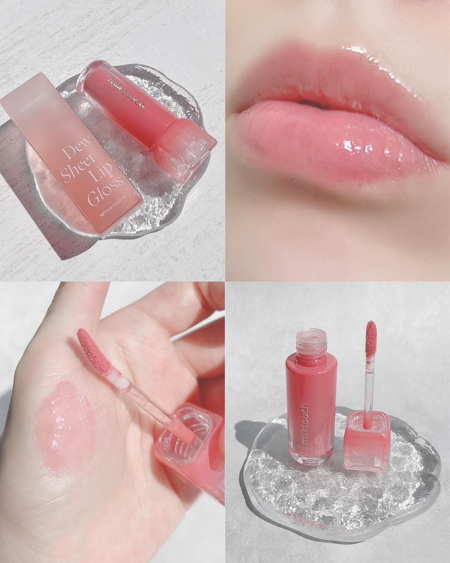 デューステインシアーリップグロス 03 ピオニーレイン/Milk Touch/リップグロスを使ったクチコミ（3枚目）